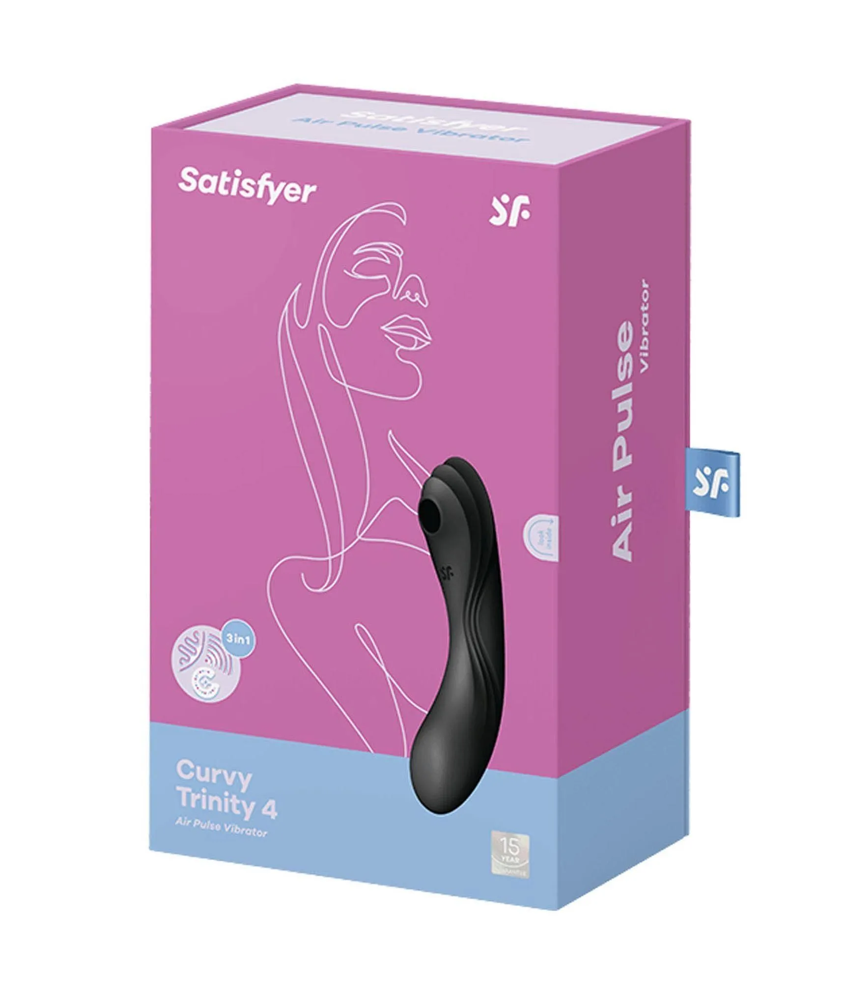 Вакуумний стимулятор клітора з вібрацією Satisfyer Curvy Trinity 4 (чорний)