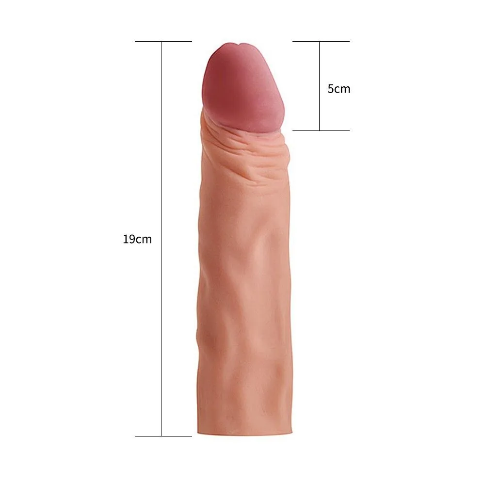 Насадка на пеніс Lovetoy Pleasure X-Tender Series, 18,5 см (тілесний)
