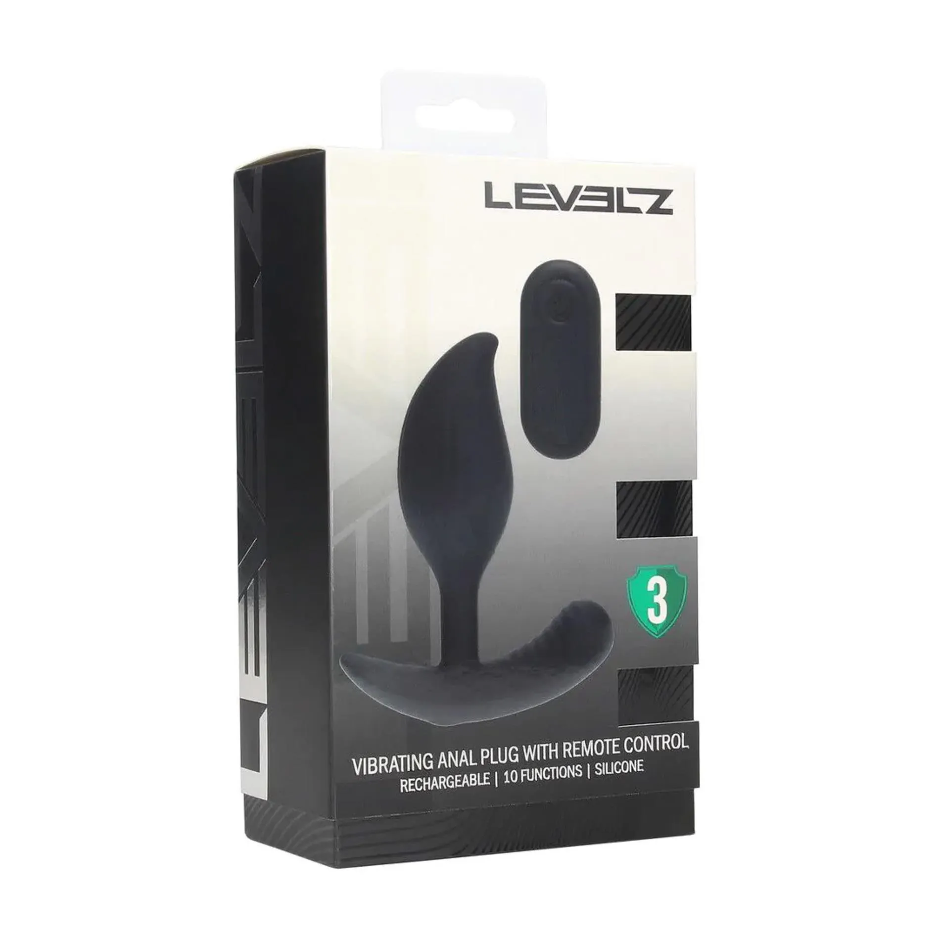 Анальная пробка Levelz Remote Control Vibrating Liquid, 10,6 см (черный)