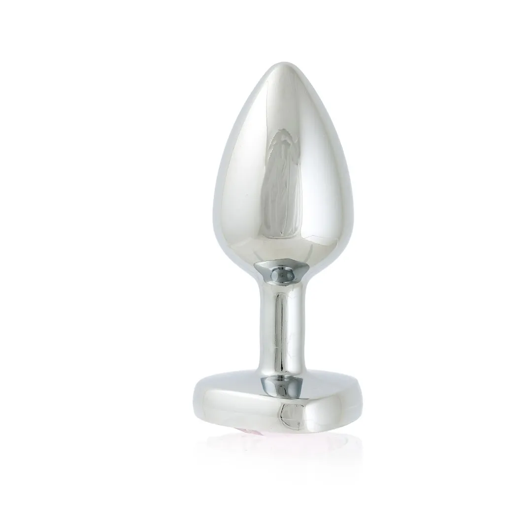 Simply Pleasure S - Korek analny z kryształkiem, Jasnoróżowy, 7 cm, S