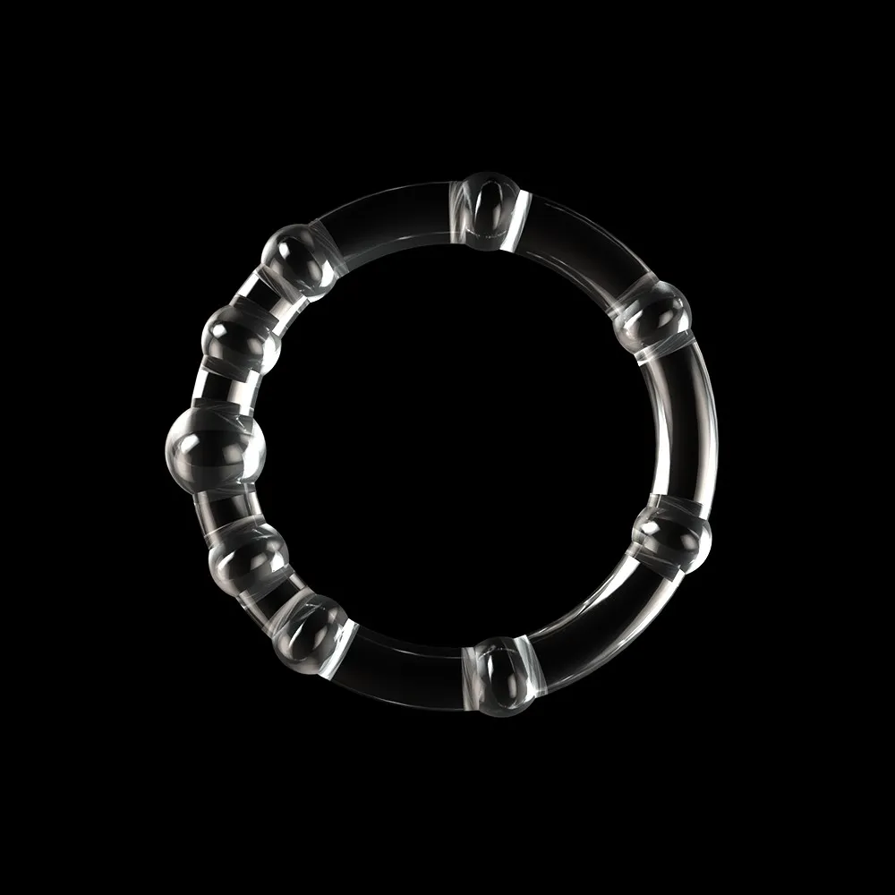 Набор эрекционных колец LoveToy Triple Beaded Ring Set, 3 шт (прозрачный)