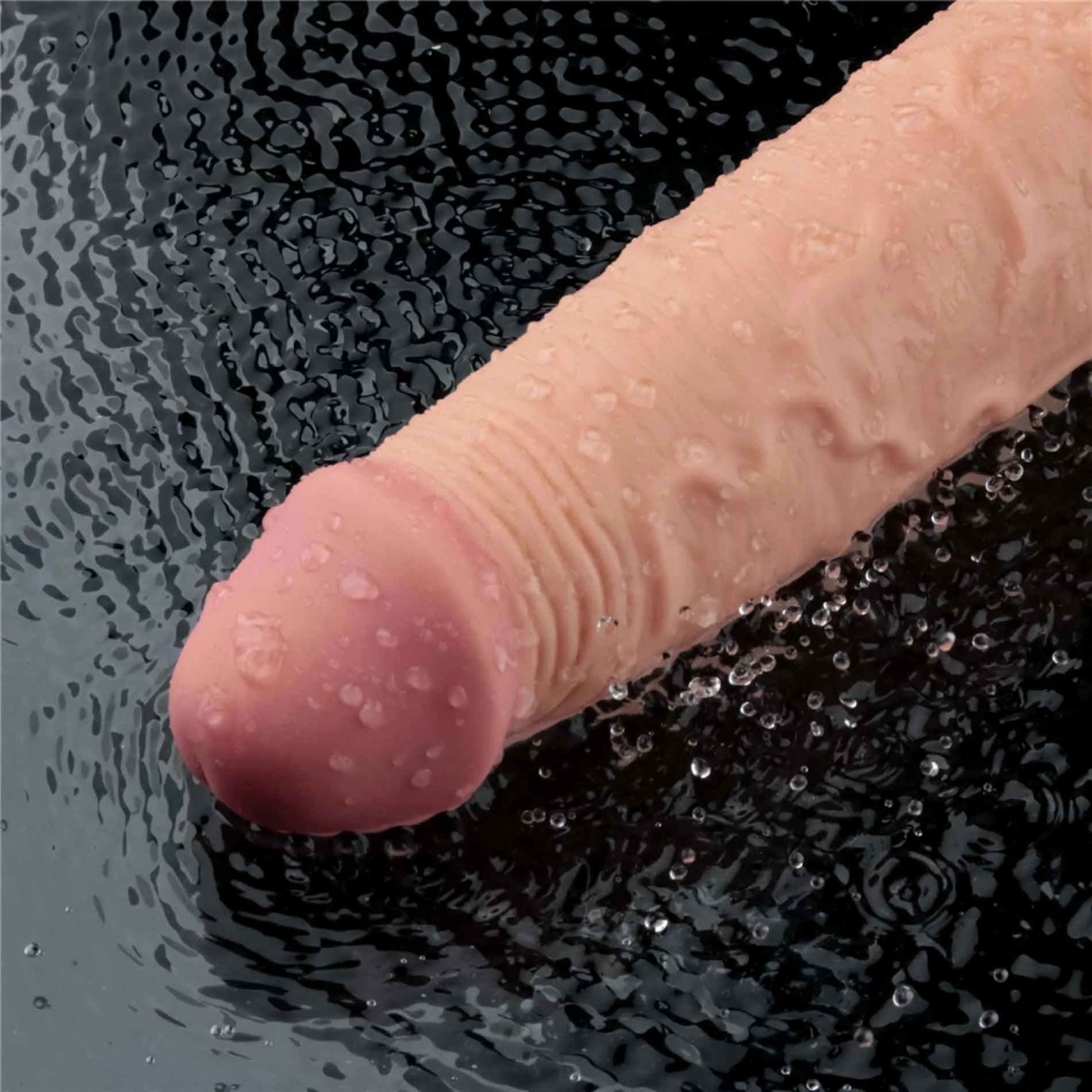 Lovetoy Real Softee 9.5" - Wibrator, W kolorze cielistym, 24 cm