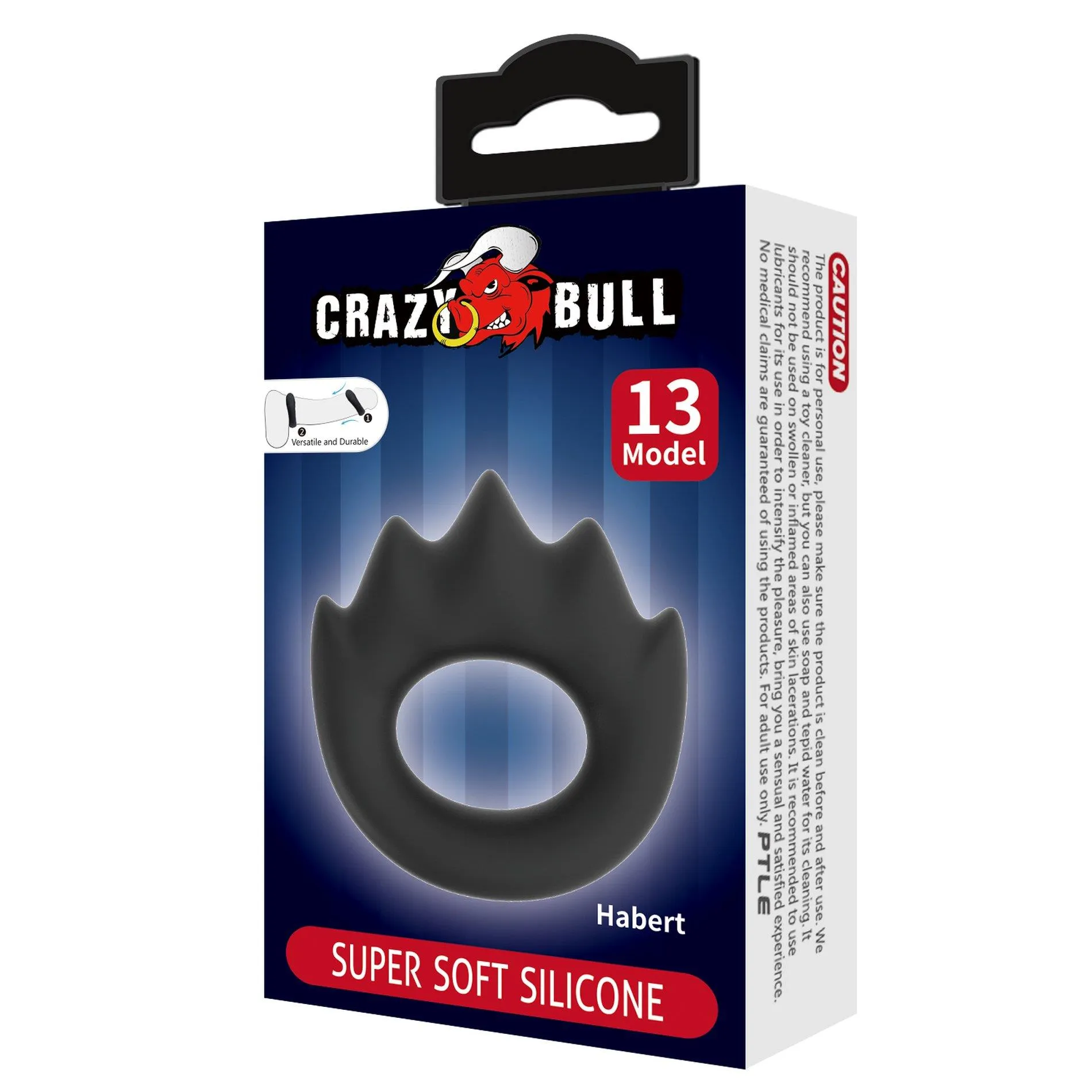 Эрекционное кольцо Crazy Bull Habert, 6.5 см (черный)