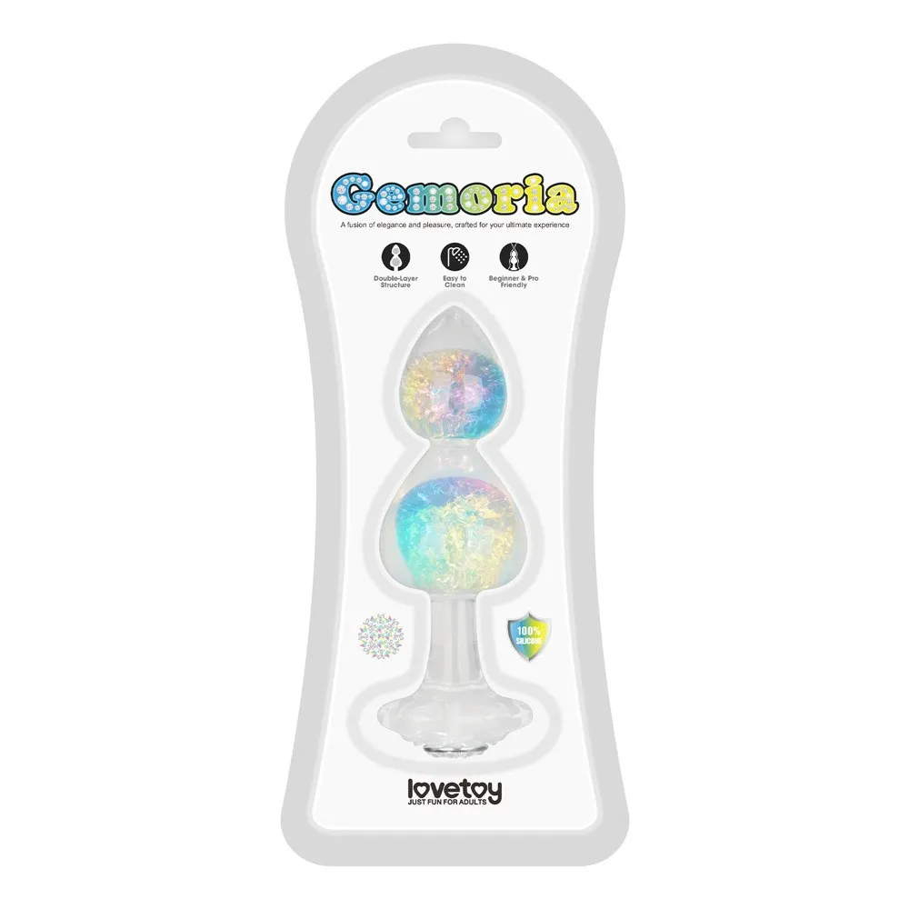 Lovetoy Gemoria - Korek analny, Przezroczysty, 15 cm