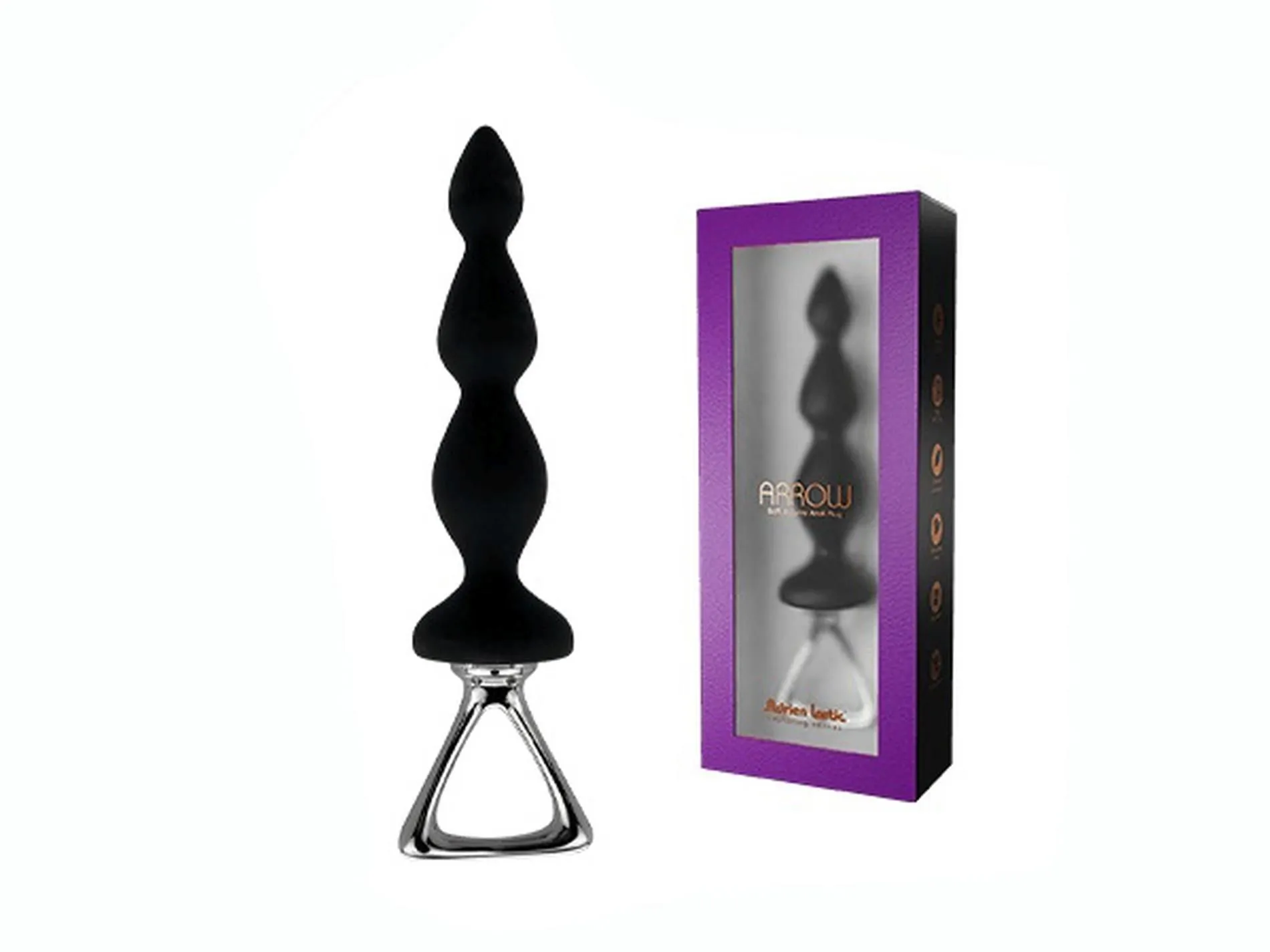 Анальний ланцюжок Adrien Lastic Arrow II, 20 см (чорний)