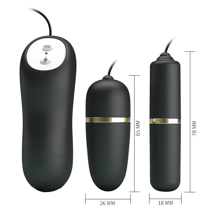 Набор игрушек Pretty Love Double Vibro Bullet, 2 шт (черный)