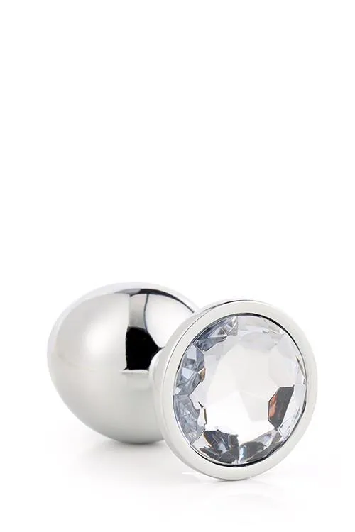 Анальная пробка с кристалом Dream Toys Gleaming Love Silver Plug Small. 7 см (прозрачный)
