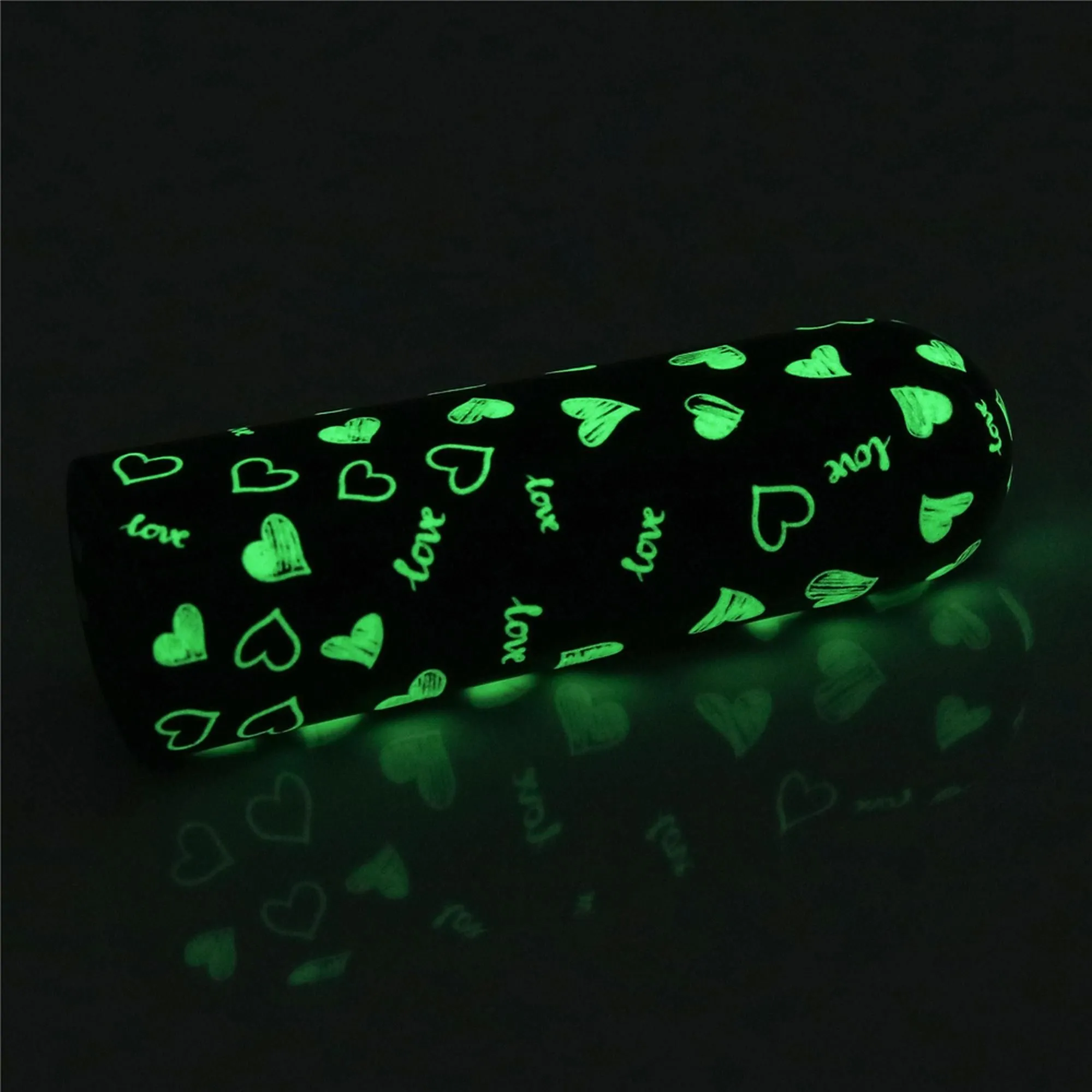 Вібратор для клітора LoveToy Heart Massager Glow In The Dark, 8,5 см (чорний)