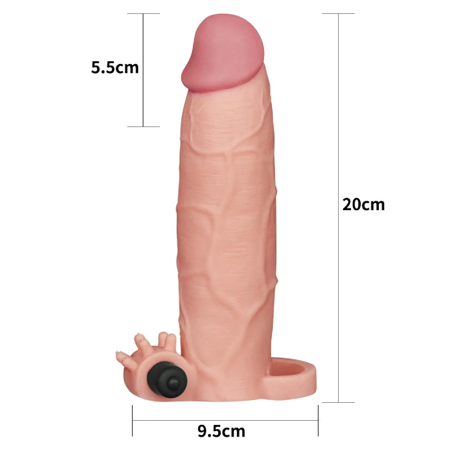 Насадка на пеніс Pleasure X-Tender Flesh Add 3", 20 см (тілесний)