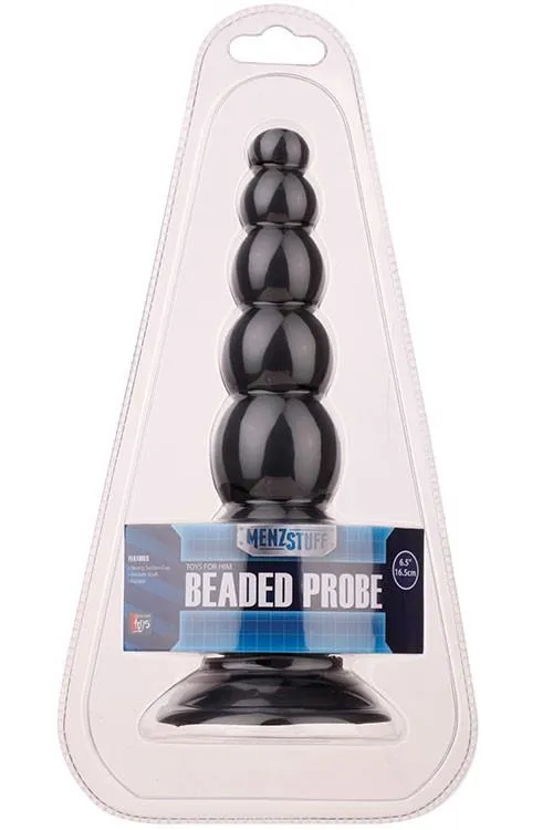 Dream Toys Beaded Probe - Korek analny, Czarny, 16.5 cm