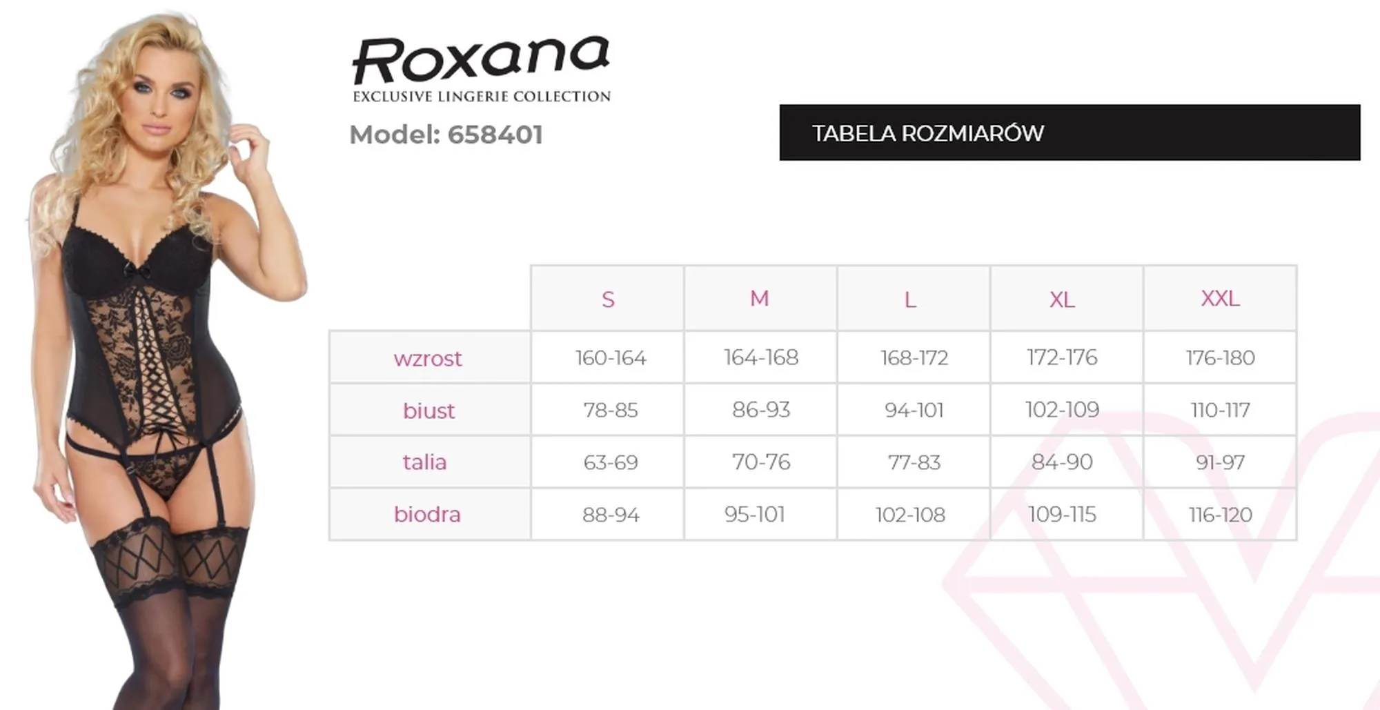 ROXANA 6584 - Gorset i stringi, XL