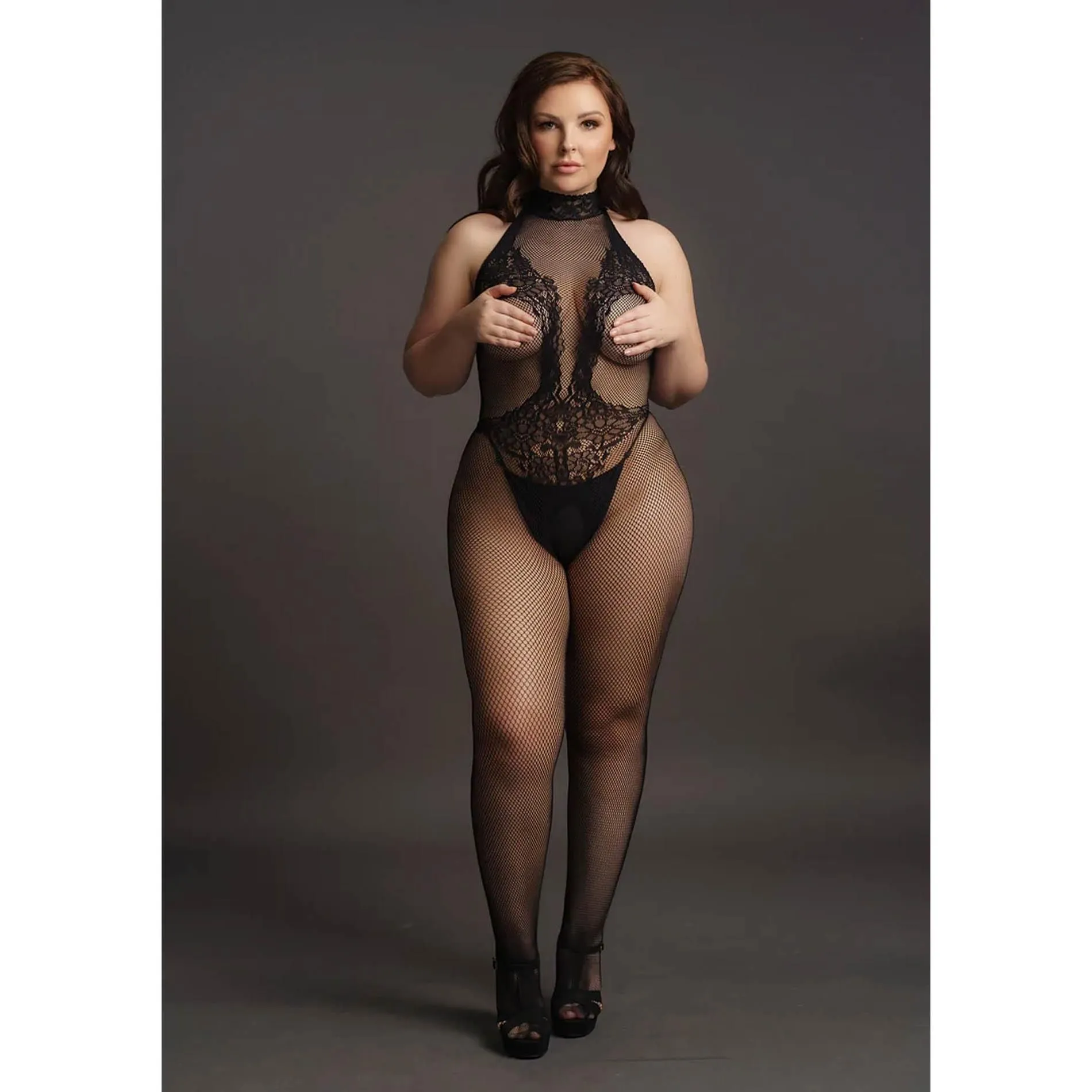 Le Désir Fishnet and Lace - Bodystocking, Plus Size