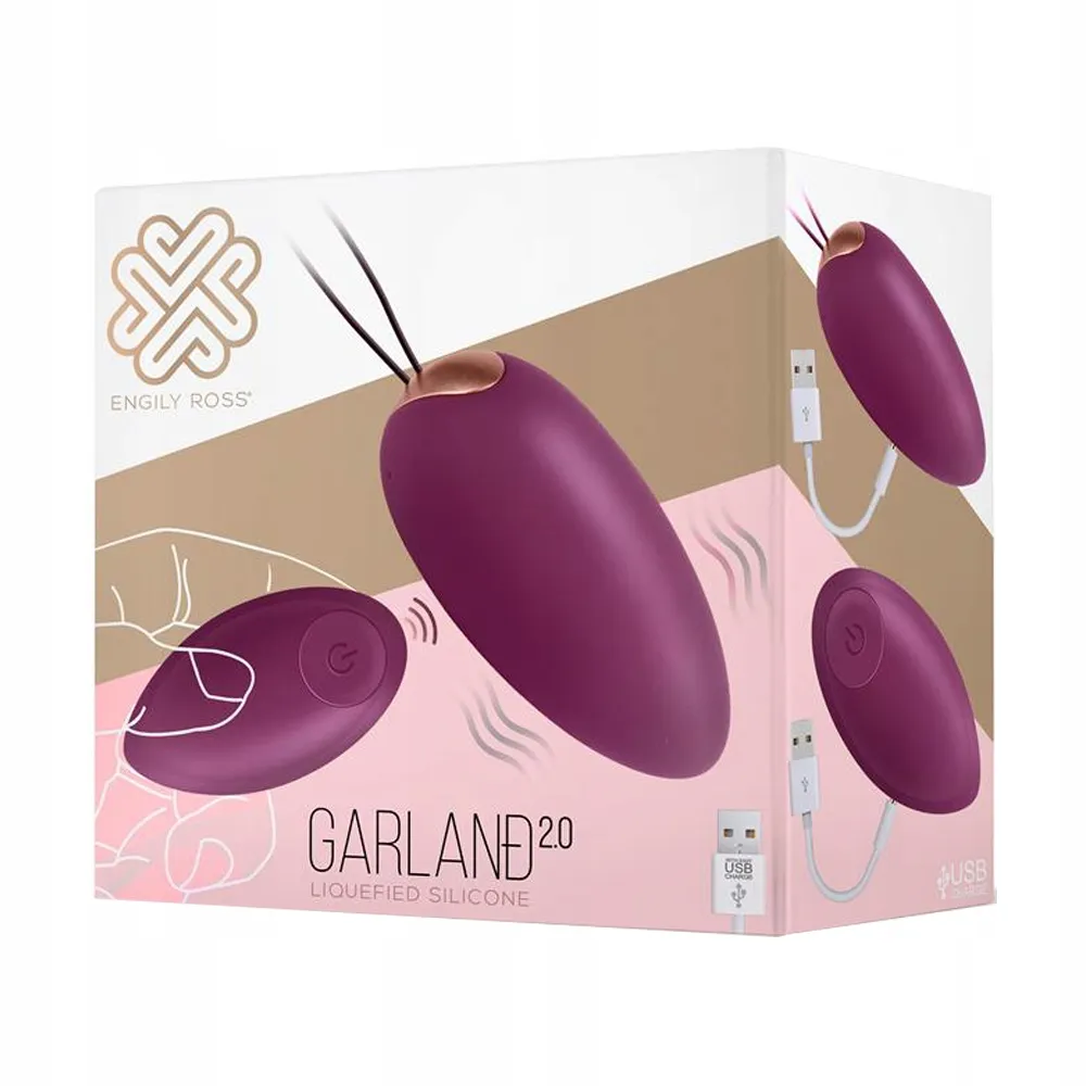Віброяйце Engily Ross Garland 2.0, 17.5 см (бордовий)