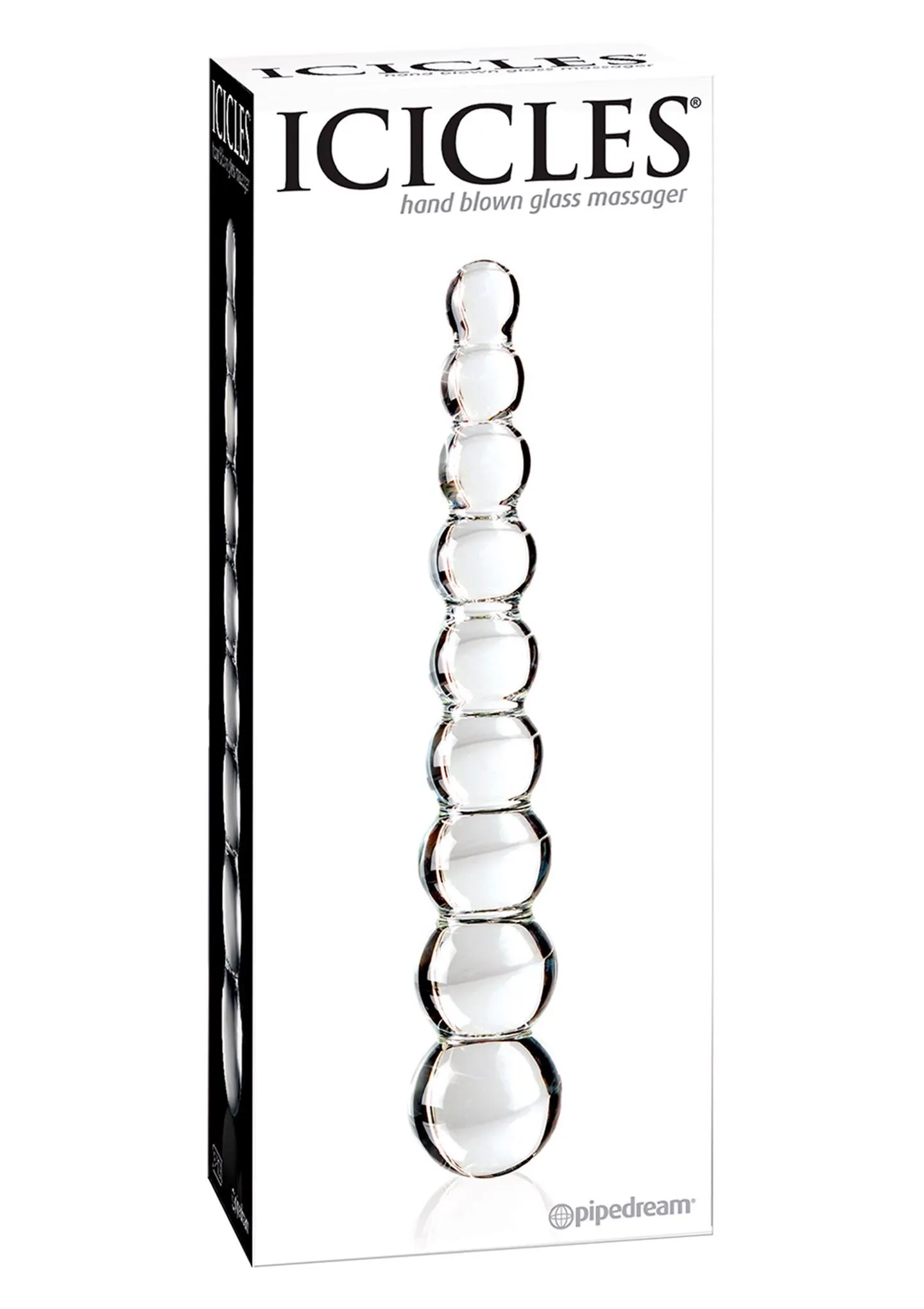 Стеклянное дилдо шариковое Icicles No.2, 21,5 см (прозрачный)