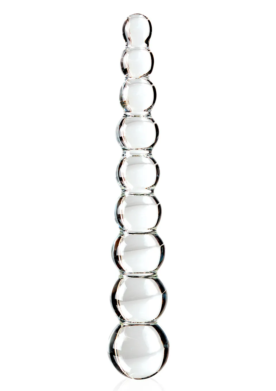 Стеклянное дилдо шариковое Icicles No.2, 21,5 см (прозрачный)
