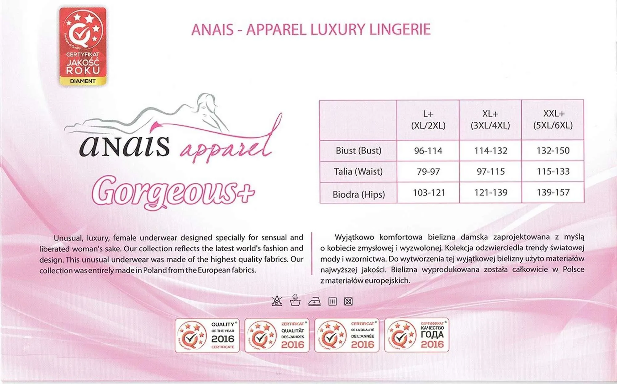 Anais Fendia - Komplet bielizny, 5XL/6XL
