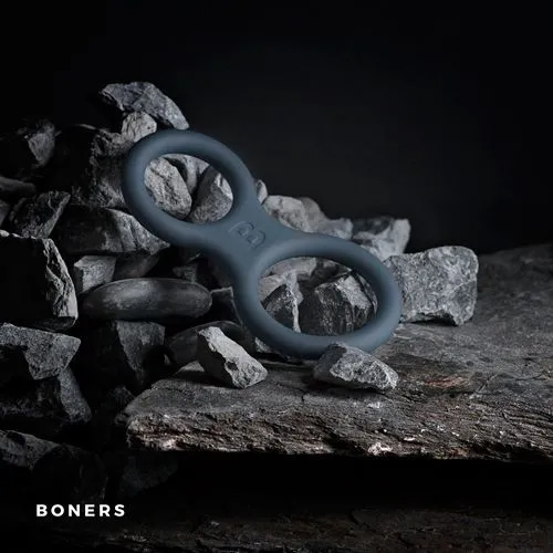 Кільце ерекційне Boners Classic Cock & Ball Ring, 10,5 см (сірий)