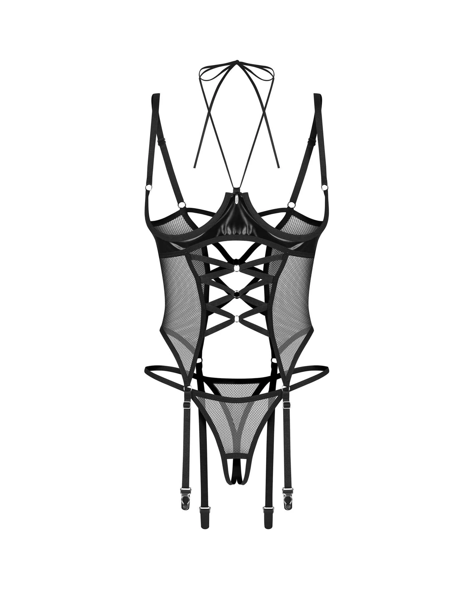 Корсет Obsessive Dominna otwarte, 2XL/3XL (чорний)