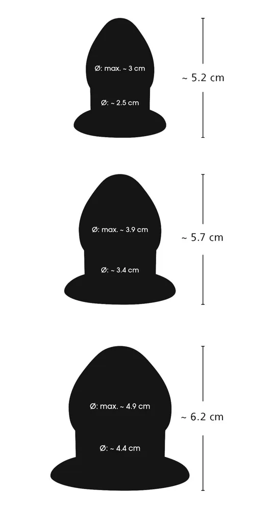 You2Toys Anal Stretching Plug Kit - Zestaw korków analnych, Czarny, 6.2 cm