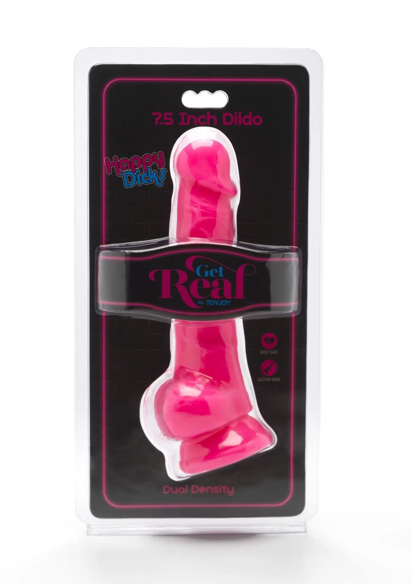 Фалоімітатор Get Real Happy Dicks Dildo 7,5 In, 19 см (рожевий)