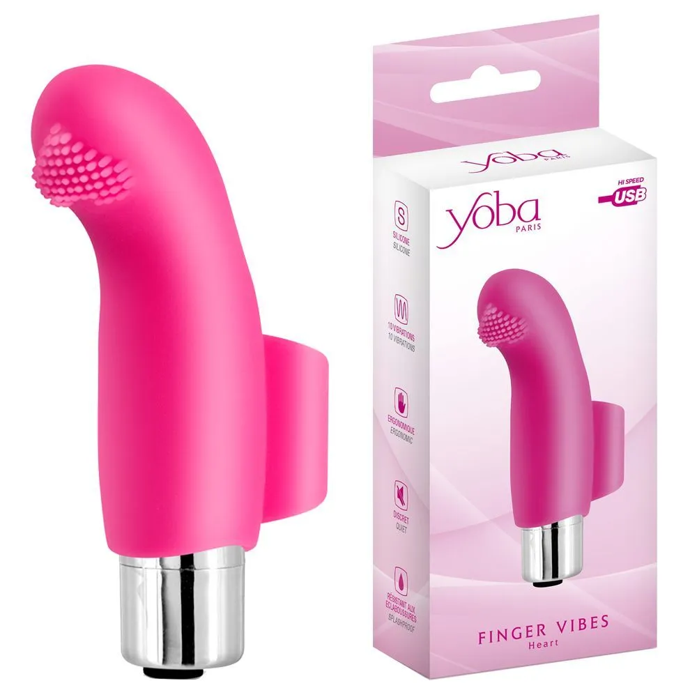 Вибратор на палец Yoba Finger Vibes Heart, 8.5 см (розовый)