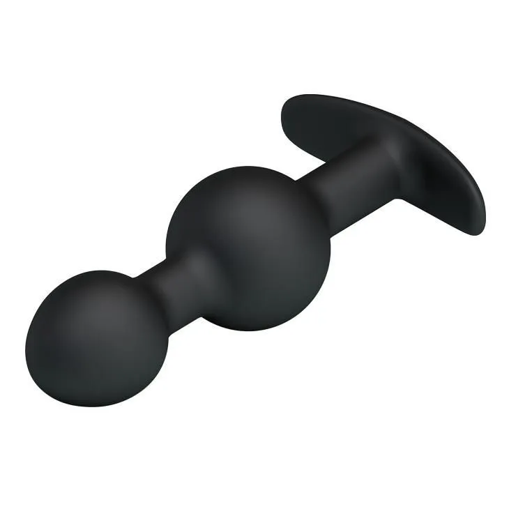 Анальна пробка Pretty Love silicone Anal balls, 10,4 см (чорний)