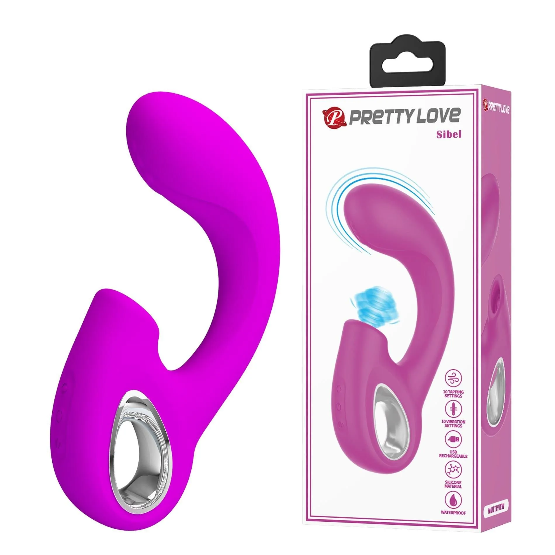 Вібратор Pretty Love Sibel, 15.5 см (рожевий)