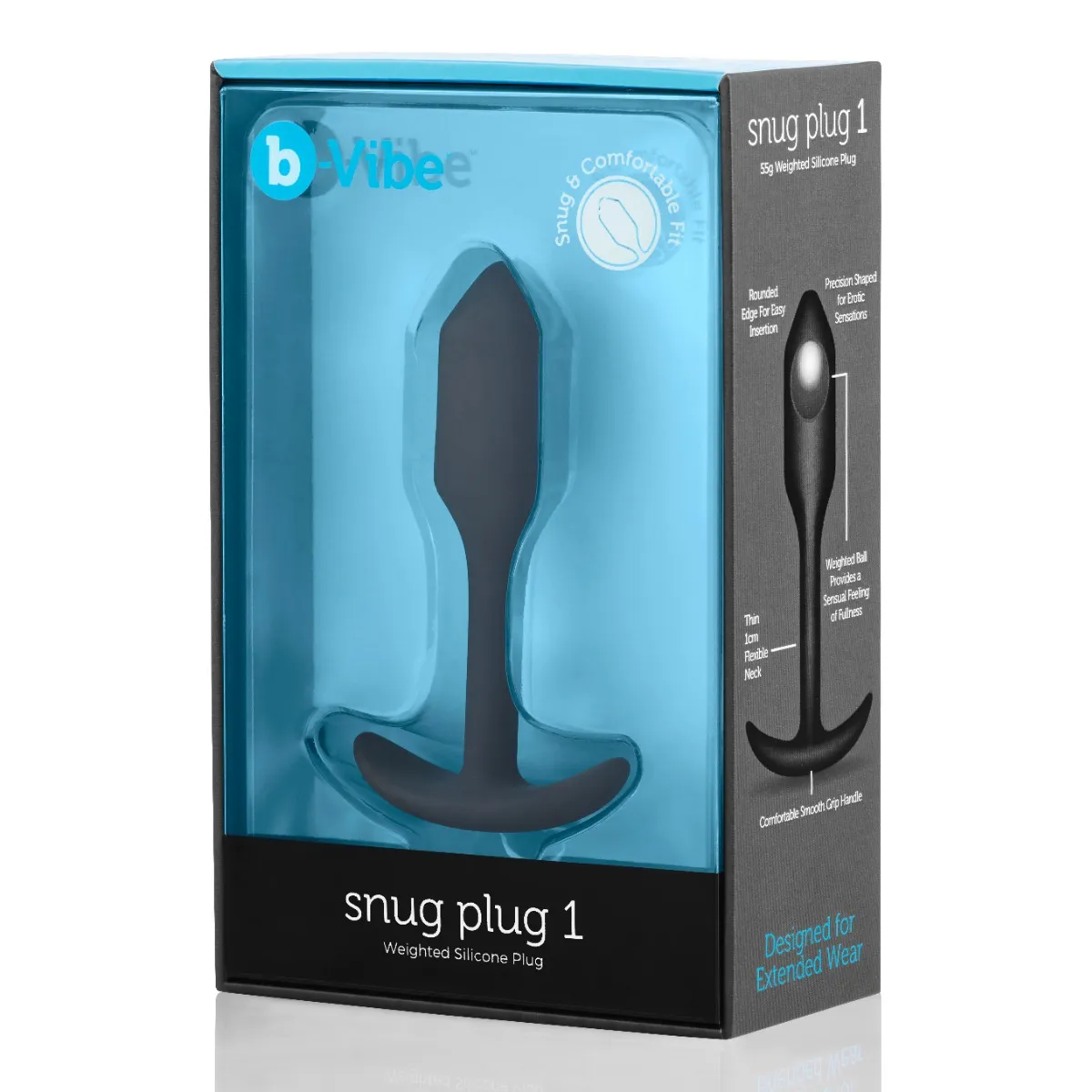 Анальная пробка B-Vibe Snug Plug 1, 8,6 см (черный)