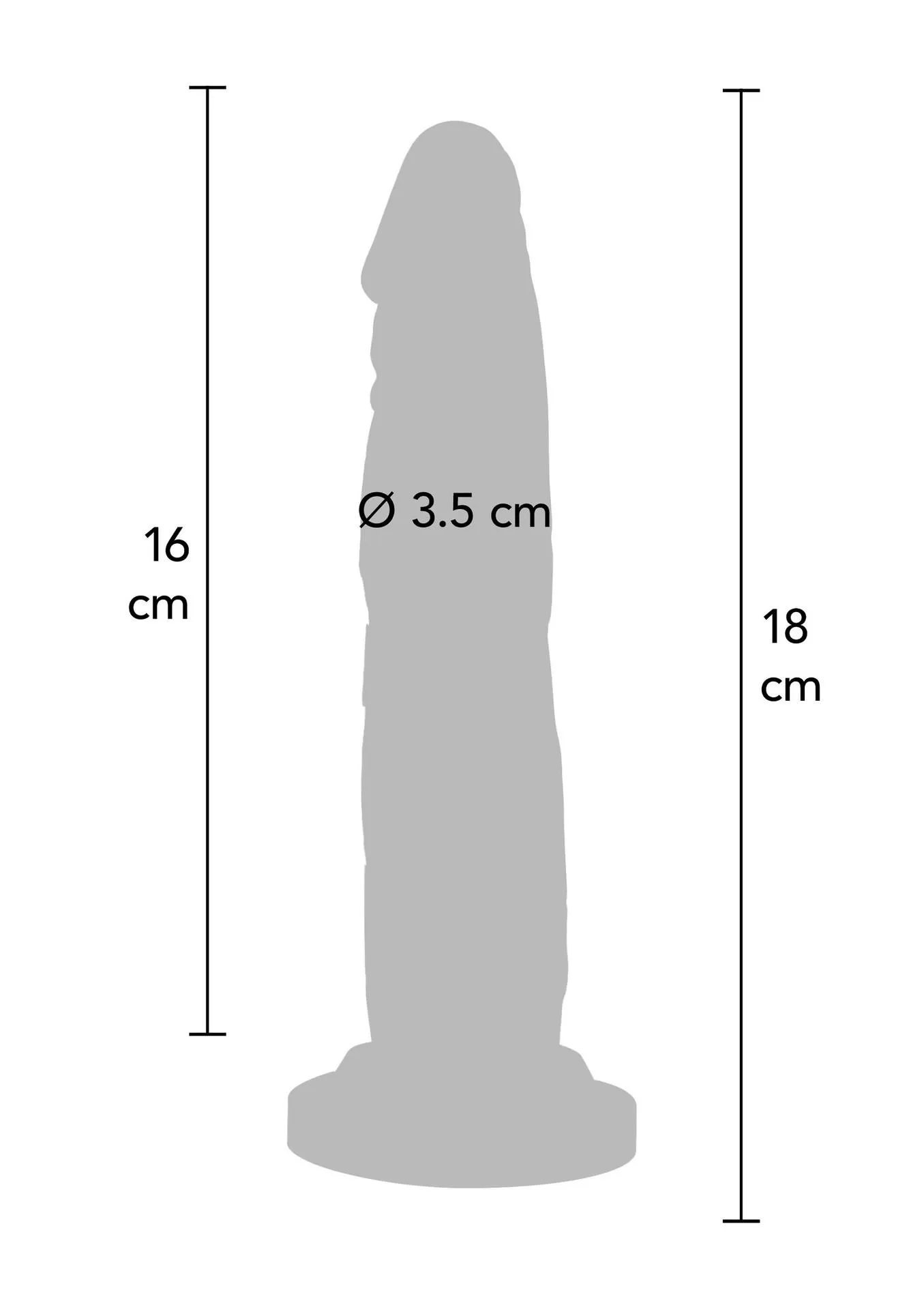 TOYJOY Dong 7 inch - Dildo, Czarny, 18 cm