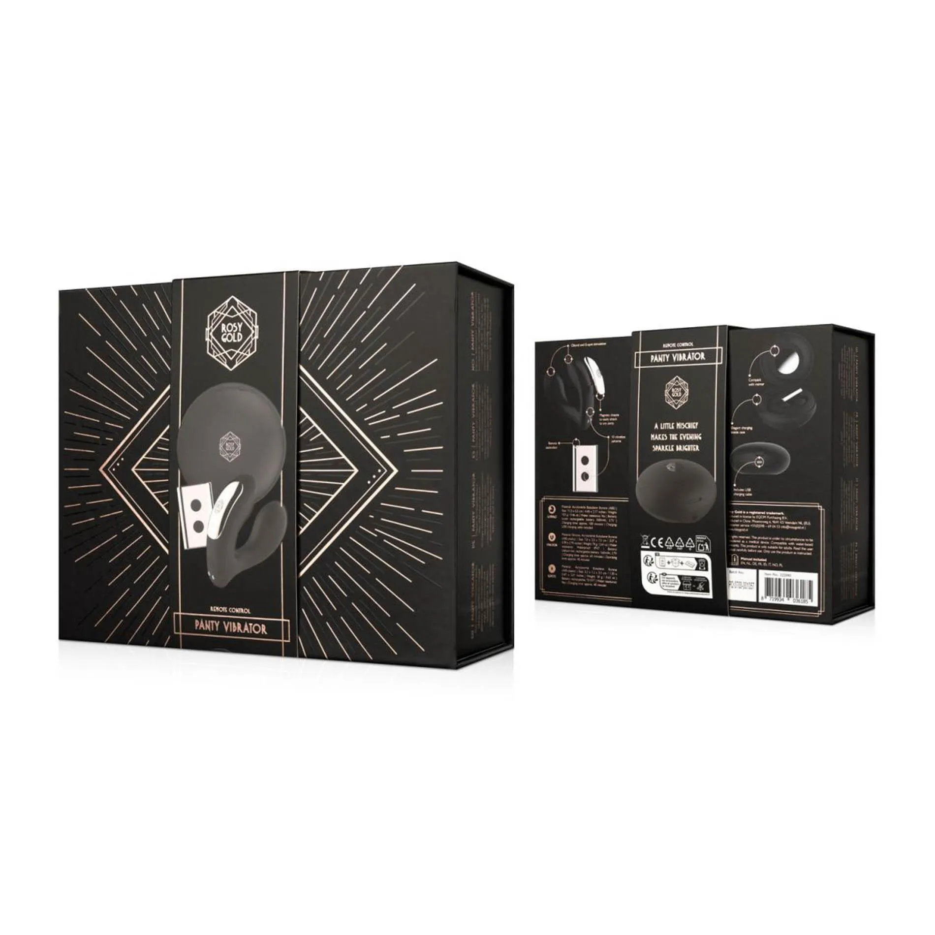 Вібратор у трусики Rosy Gold, 7.8 см (чорний)