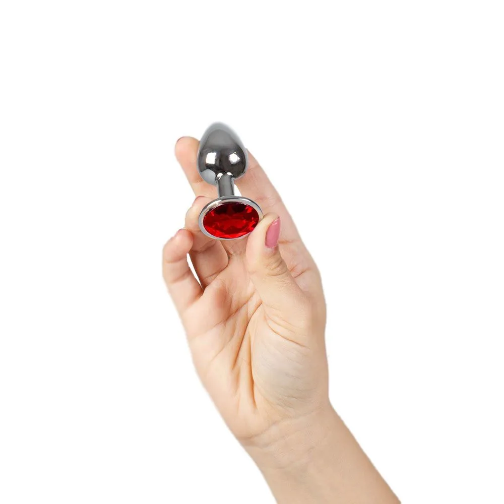 Secret Play Metal Butt Plug Red - Korek analny, Czerwony, 8.5 cm, M