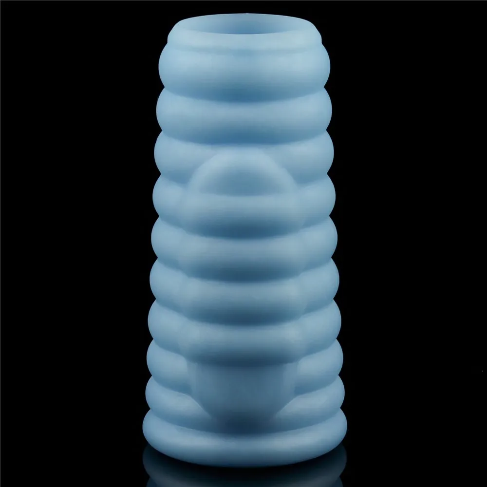 Lovetoy Knights Ring Vibrating Wave - Wibrująca nakładka na penisa, Niebieski, 10 cm