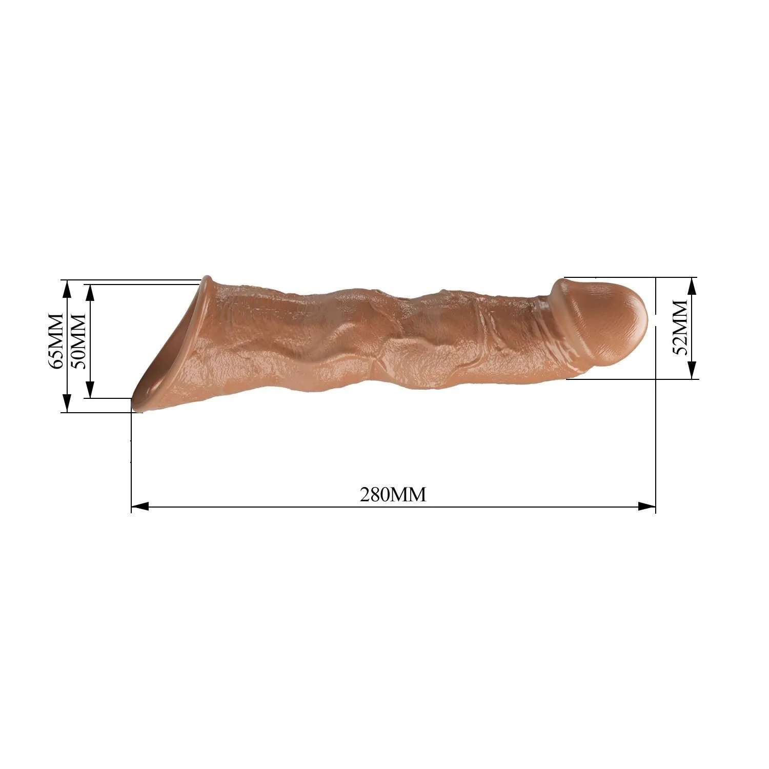 Насадка на пеніс Pretty Love Extension Penis Sleeve Blocks, 28 см (коричневий)