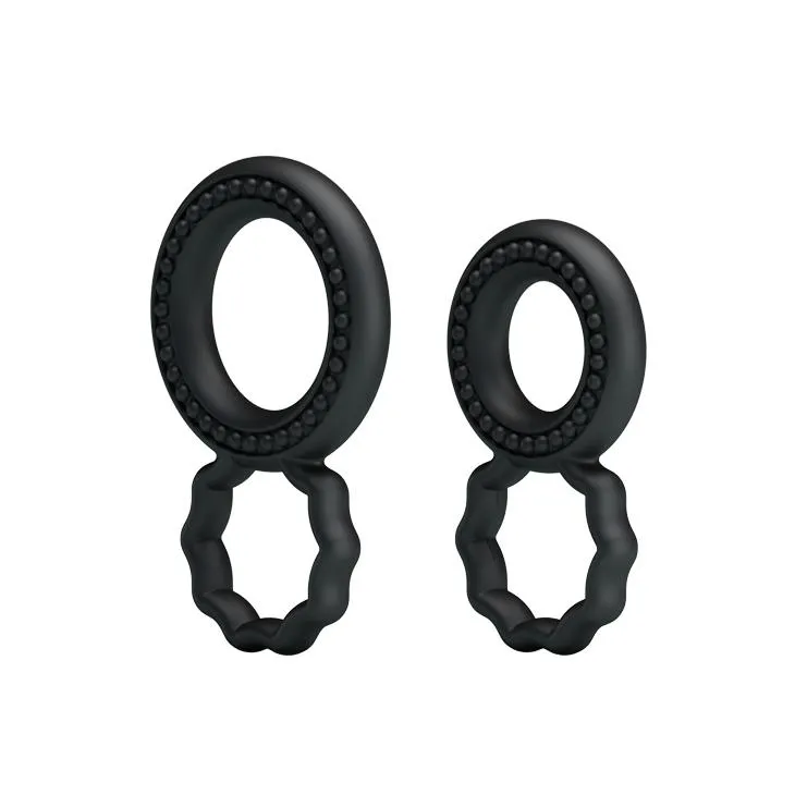 Ерекційне кільце Baile Cock Rings, набір 2 шт (чорний)