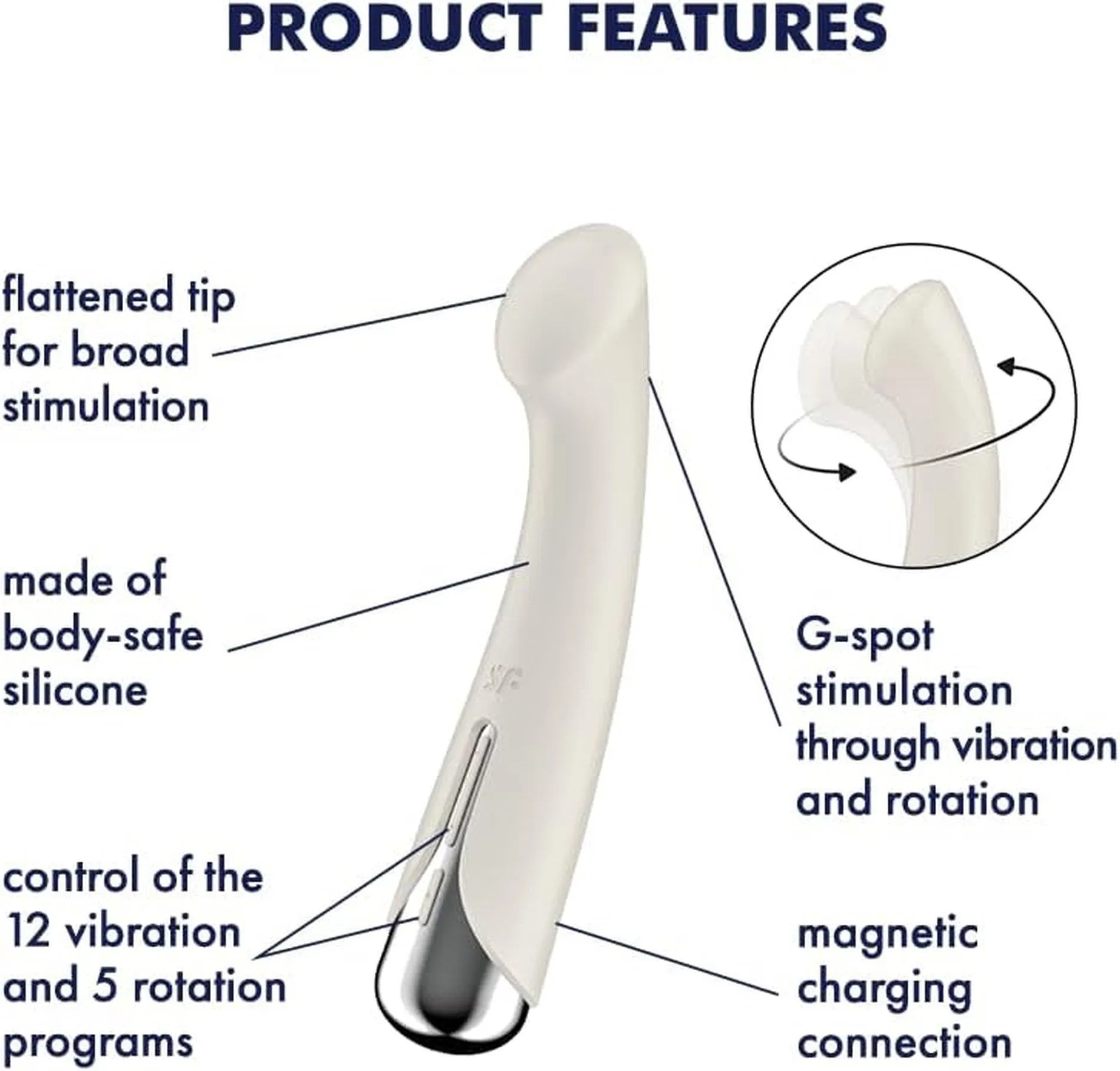 Вибратор Satisfyer Spinning G-Spot 1, 16,5 см (белый)