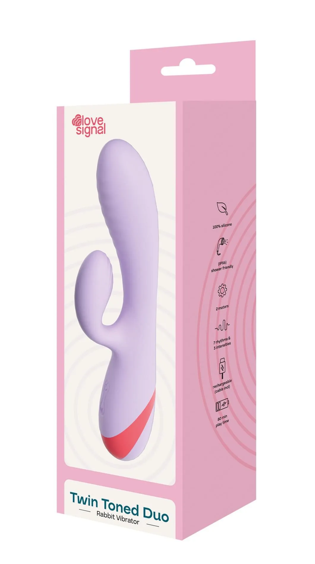 Вібратор-кролик Dream Toys Twin Toned Duo, 19 см (фіолетовий)