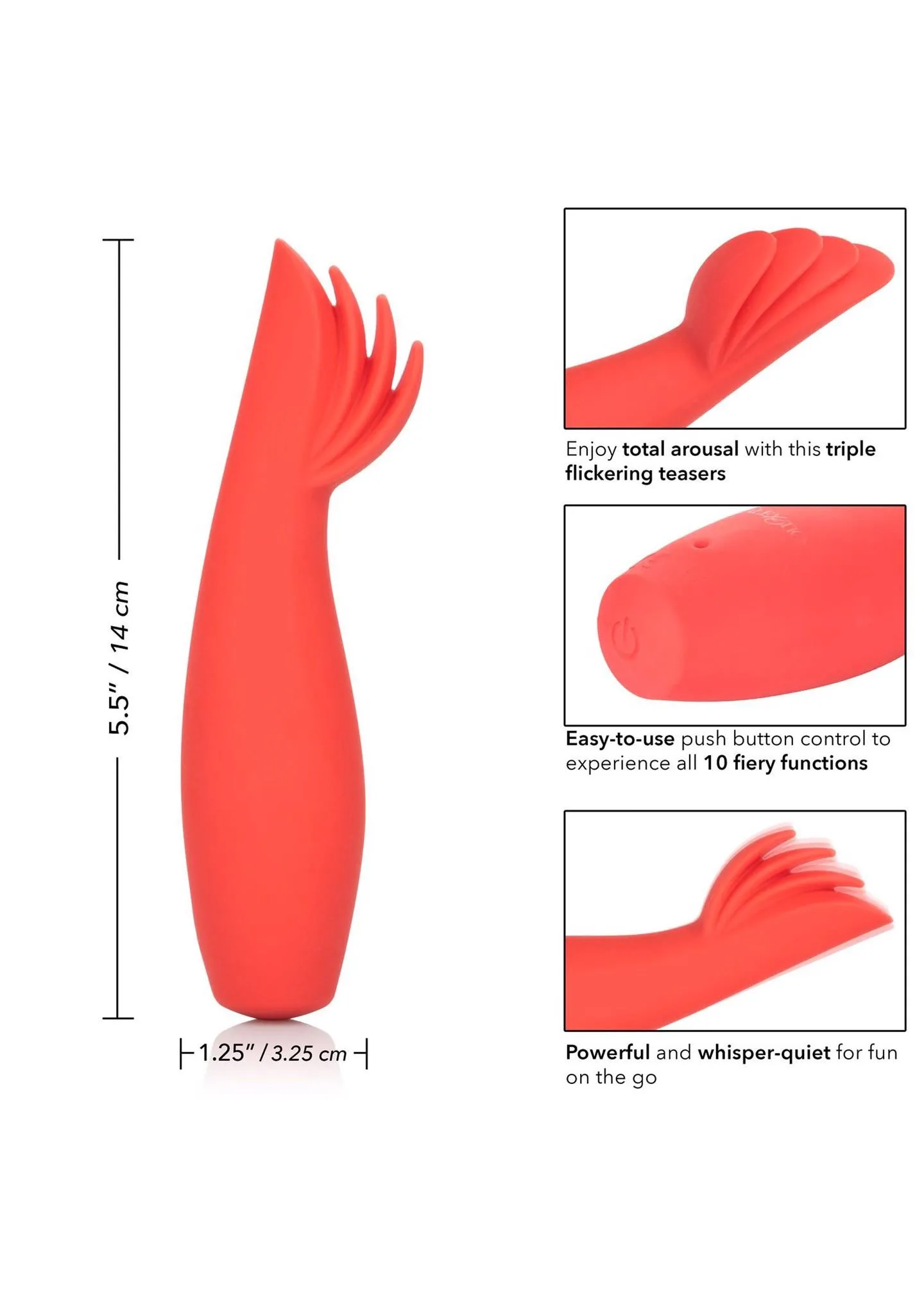 Вібратор Calexotics Red Hot Blaze Red, 14 см (червоний)