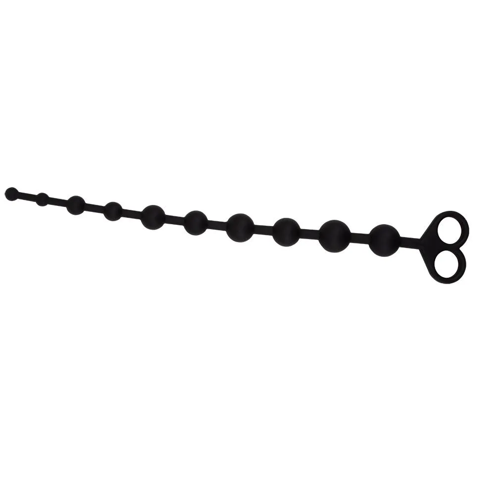 Black Mont Boyfriend Beads - Łańcuszek analny, Czarny, 34 cm