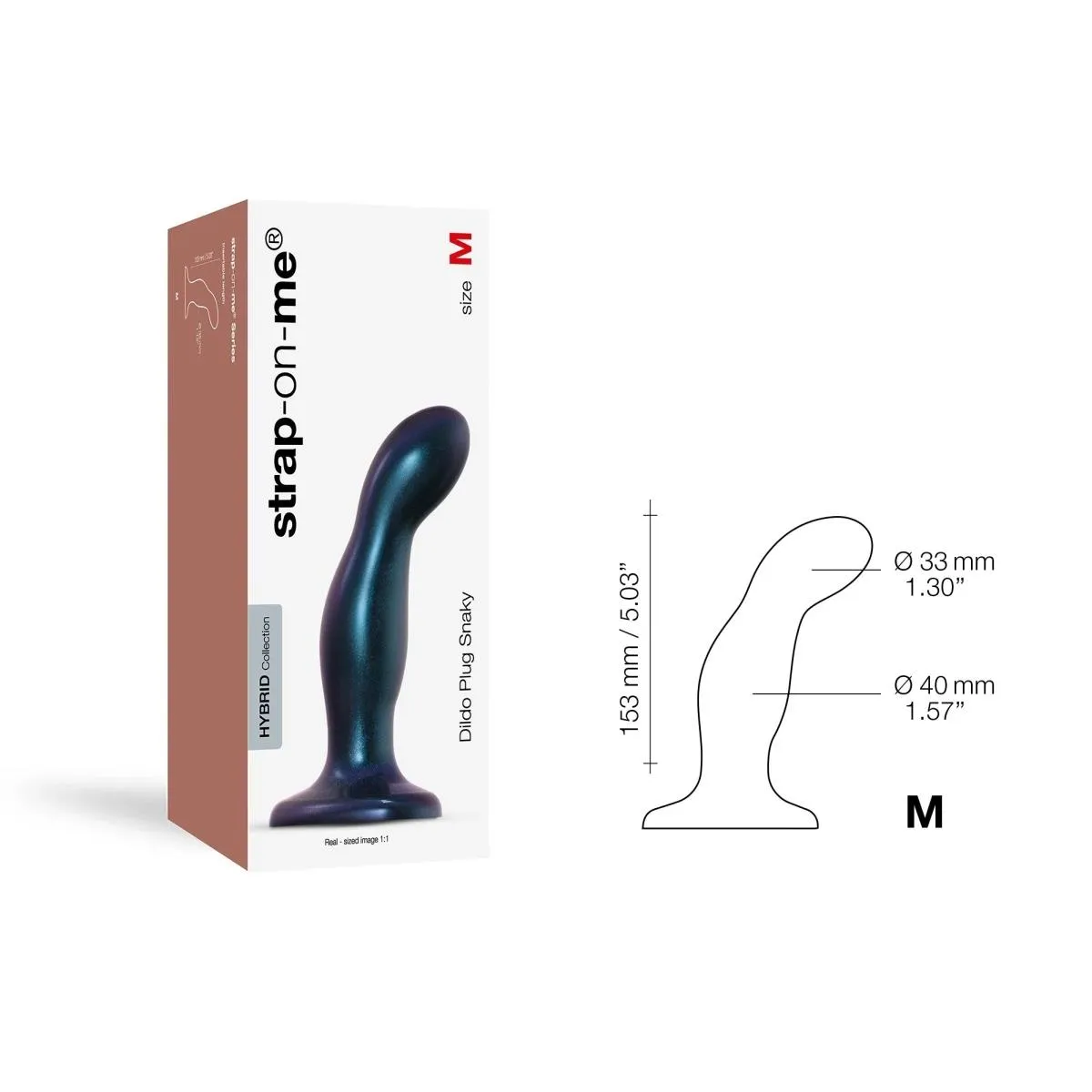 Strap-on-me Dildo Plug Snaky - Dildo, Niebieski, 15, 3 cm