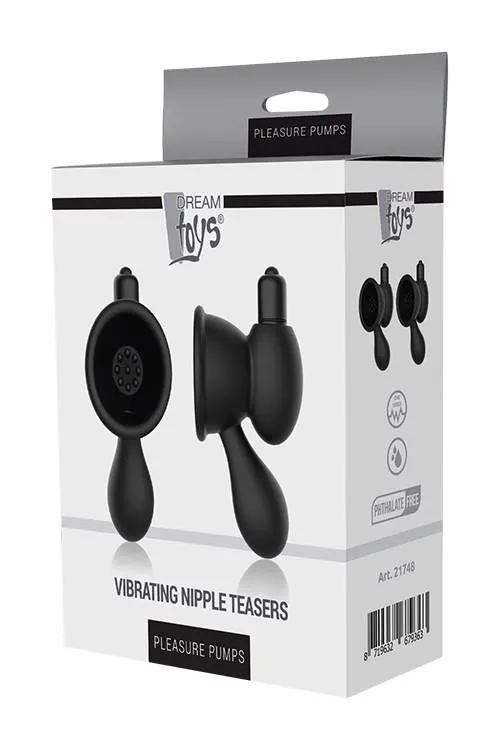 Помпа для сосков Pleasure Pumps Vibrating Nipple Teasers, 6.3 см (черный)