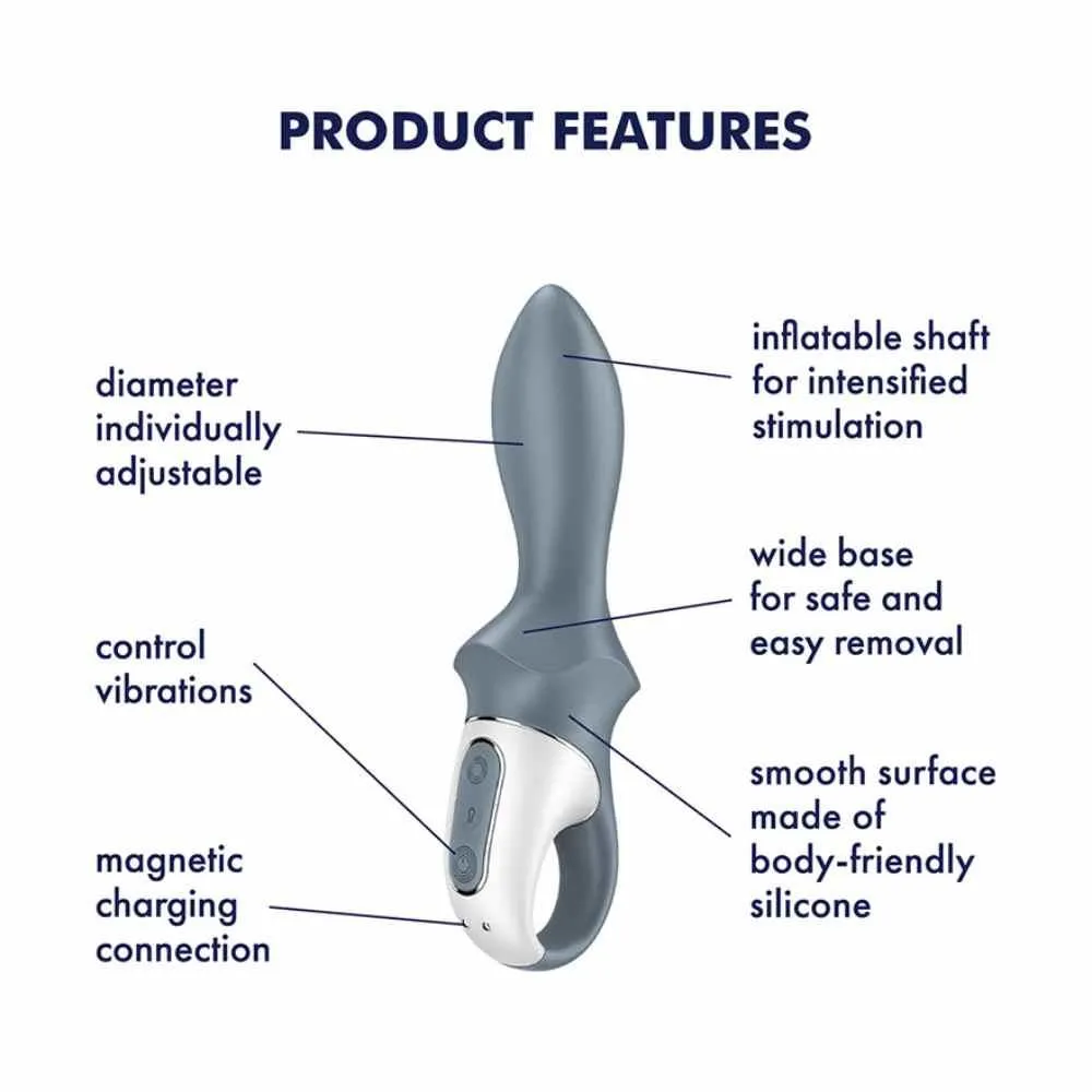 Satisfyer Air Pump Booty 1 - Wibrator, Szary, 17.5 cm