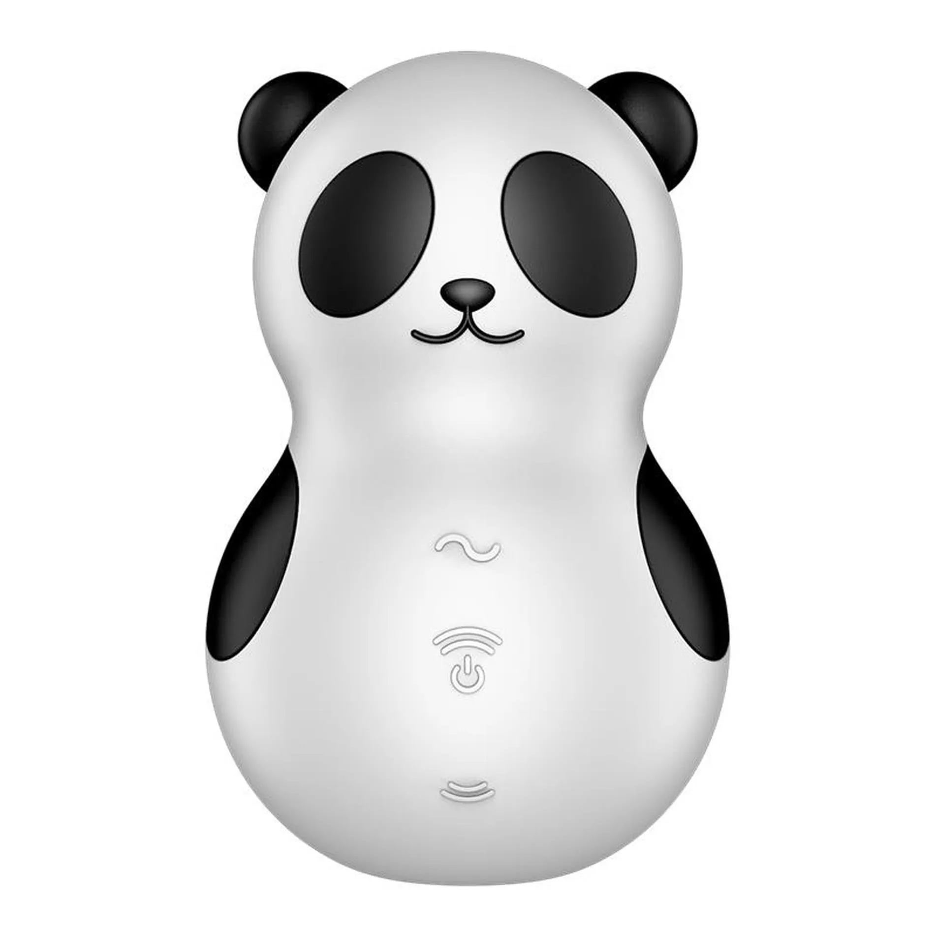 Вакуумный стимулятор клитора с вибрацией Satisfyer Pocket Panda (черный с белым)