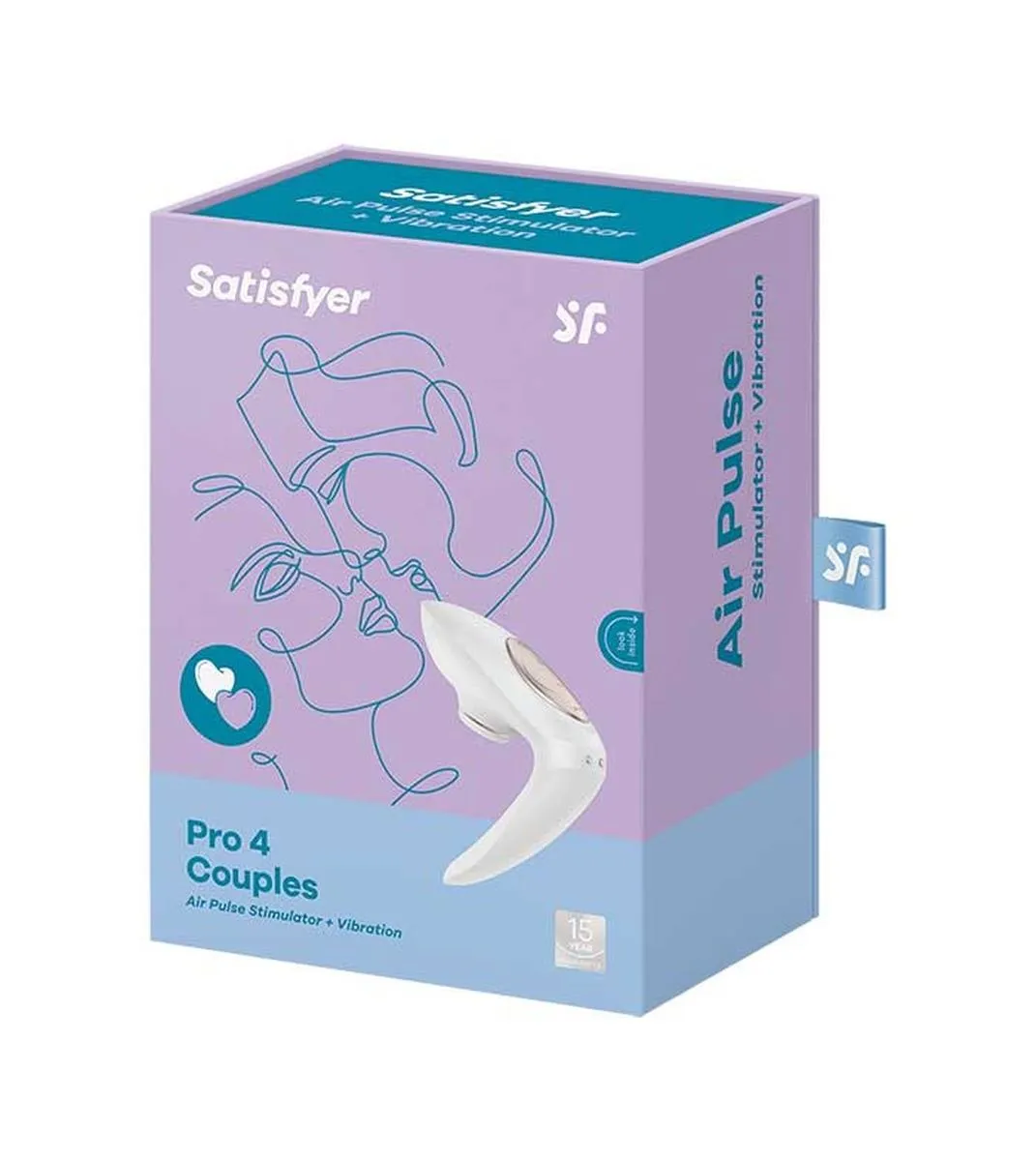 Вибратор с вакуумной стимуляцией для пар Satisfyer Pro 4 Couples, 12,3 см (белый)