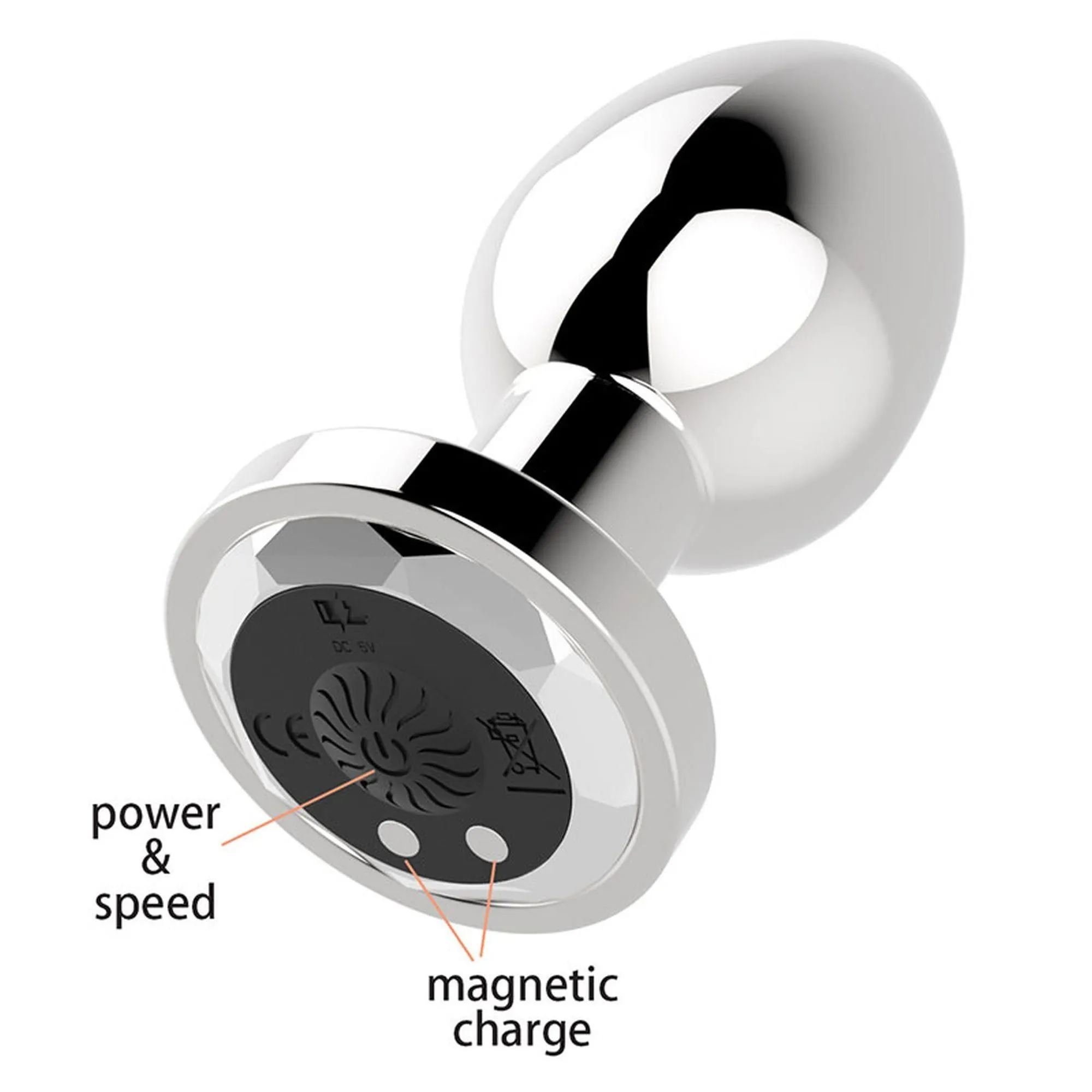 Анальна пробка B - Series Magic Rechargeable Butt Plug, 8.4 см (сріблястий)