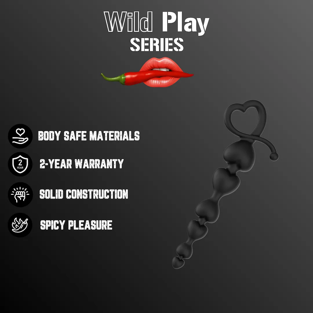 Анальний ланцюжок Erospace Wild Play C2, 18,3 см (чорний)