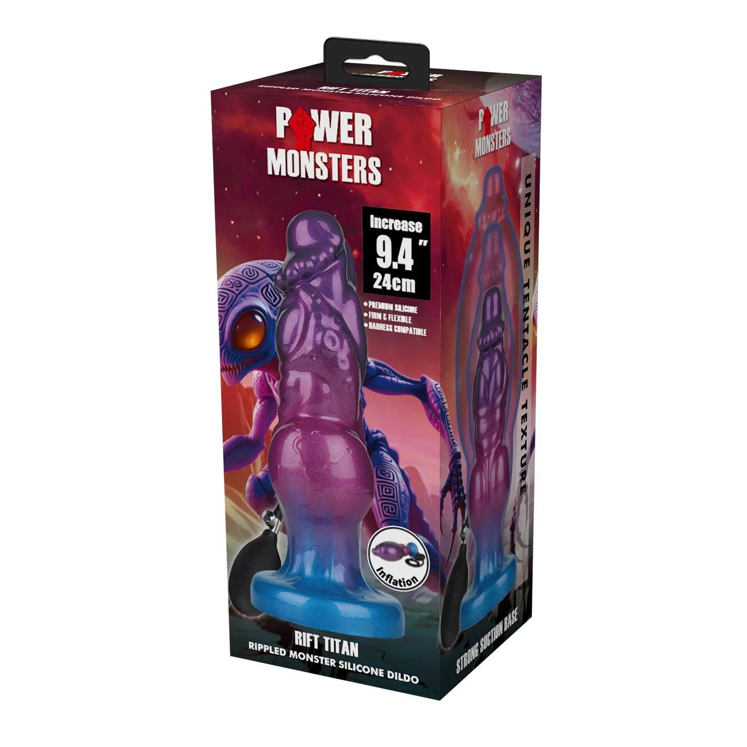 BAILE Monsters Rift Titan - Dildo, Fioletowy, 24 cm