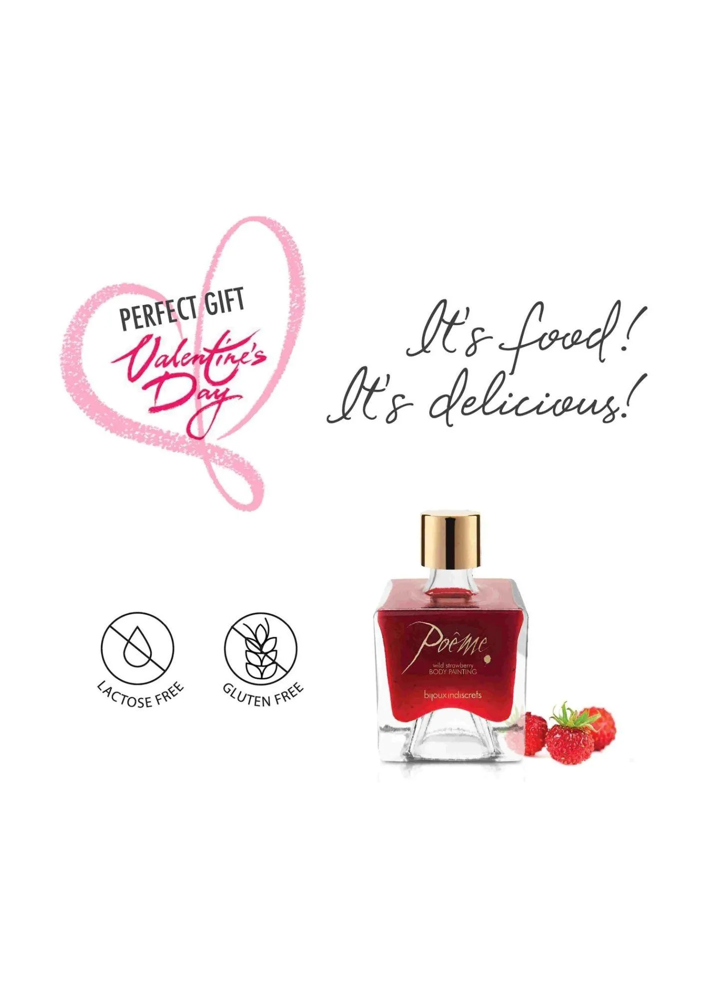 Bijoux Indiscrets Poême - Farbka do ciała, Czerwony, Truskawka, 50 ml