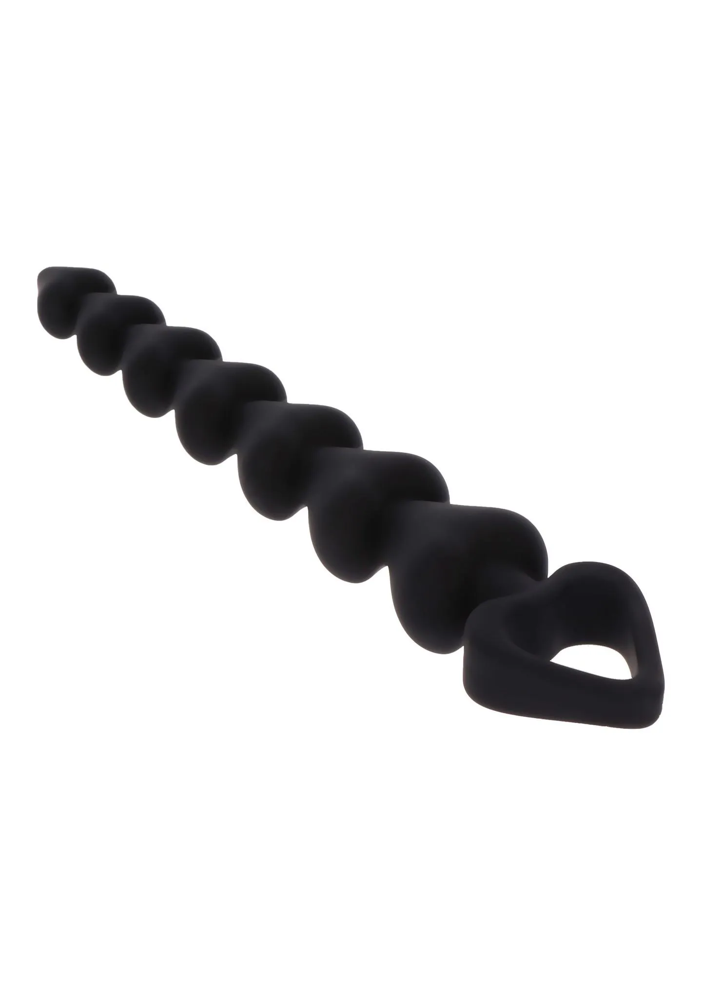 TOYJOY Heart Beads - Łańcuszek analny, Czarny, 18 cm