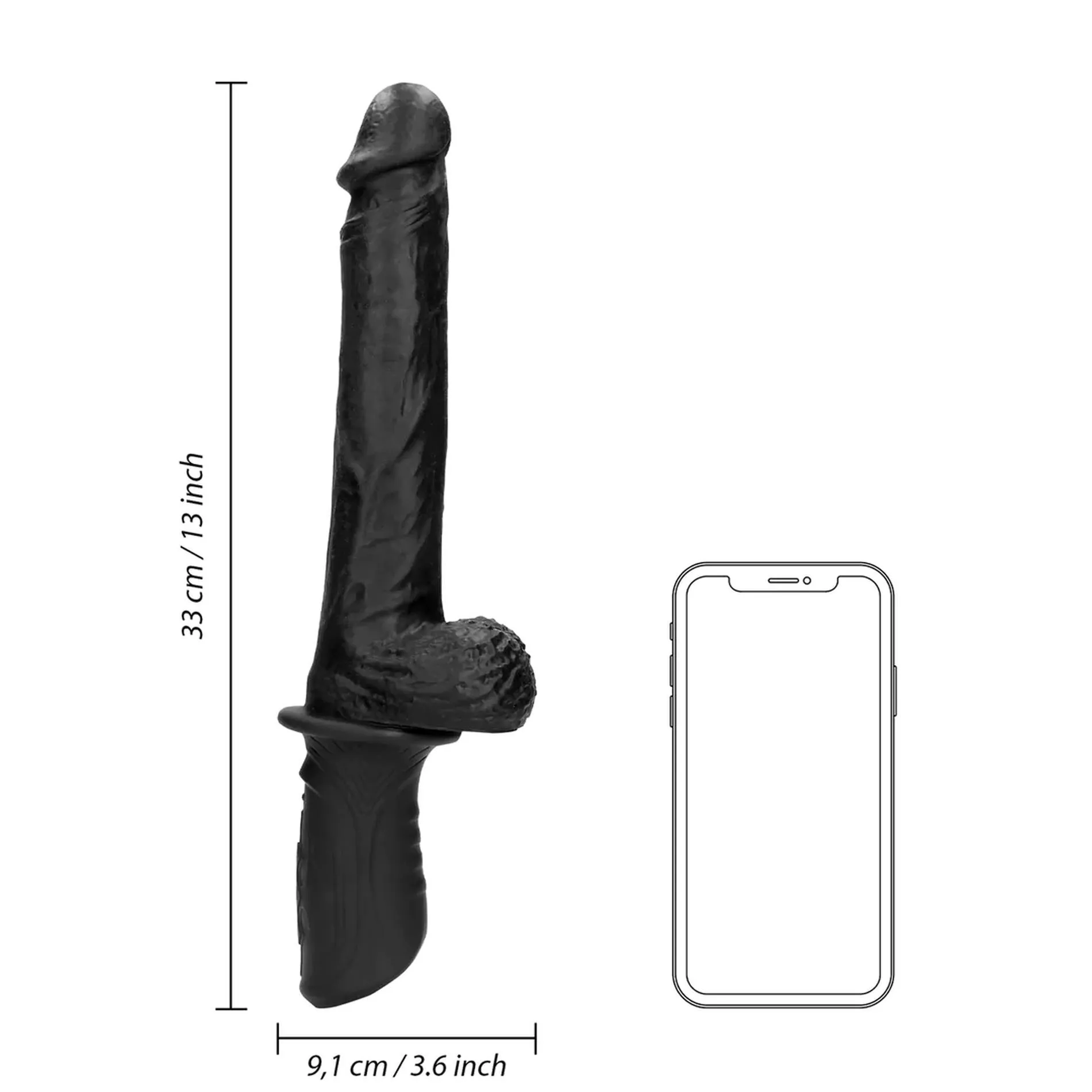 Ouch! Hand Held Liquid Sex Machine - Maszyna erotyczna, Czarny, 33 cm