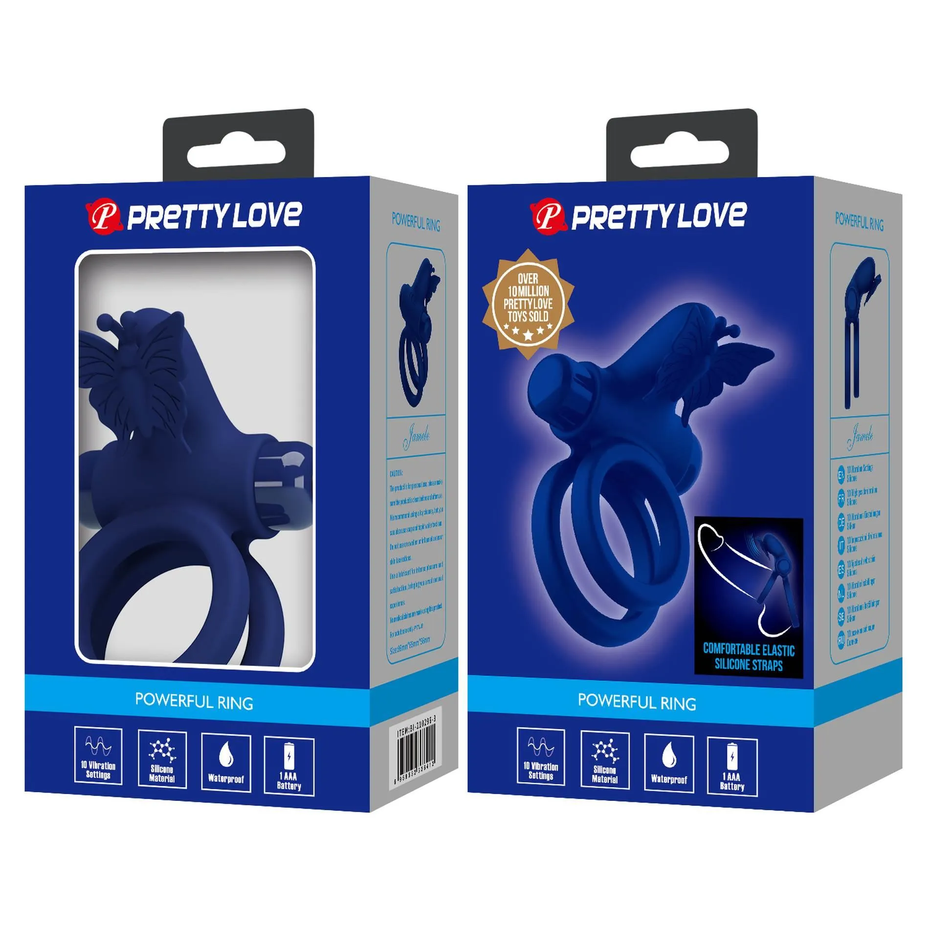 Виброкольцо Pretty Love Passionate Ring (синий)